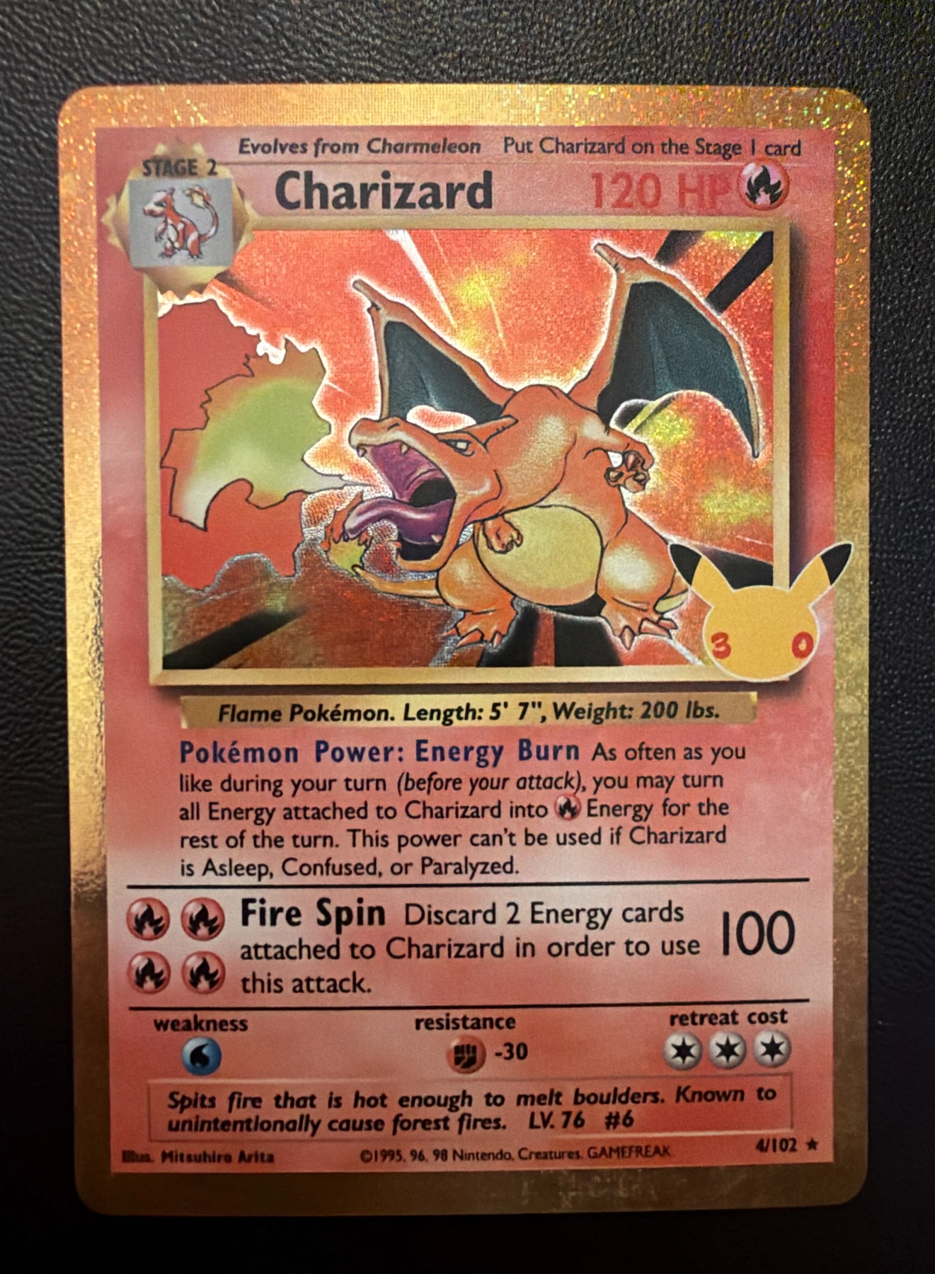 Charizard 004 30th Classic Collection front card photo in GradeValue pregrading report