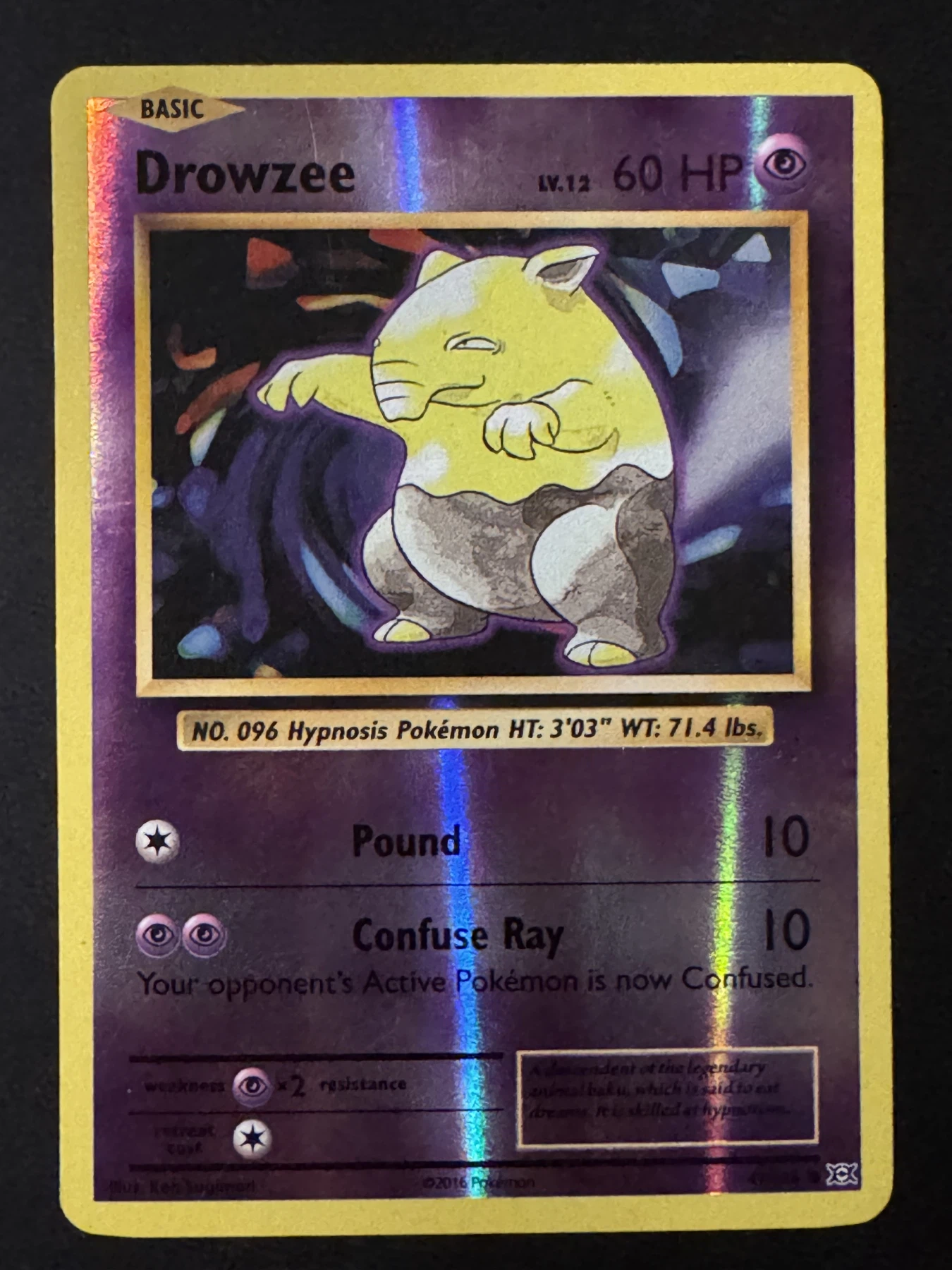 Drowzee 049/108 (Reverse Holo) Evolutions front card photo in GradeValue pregrading report