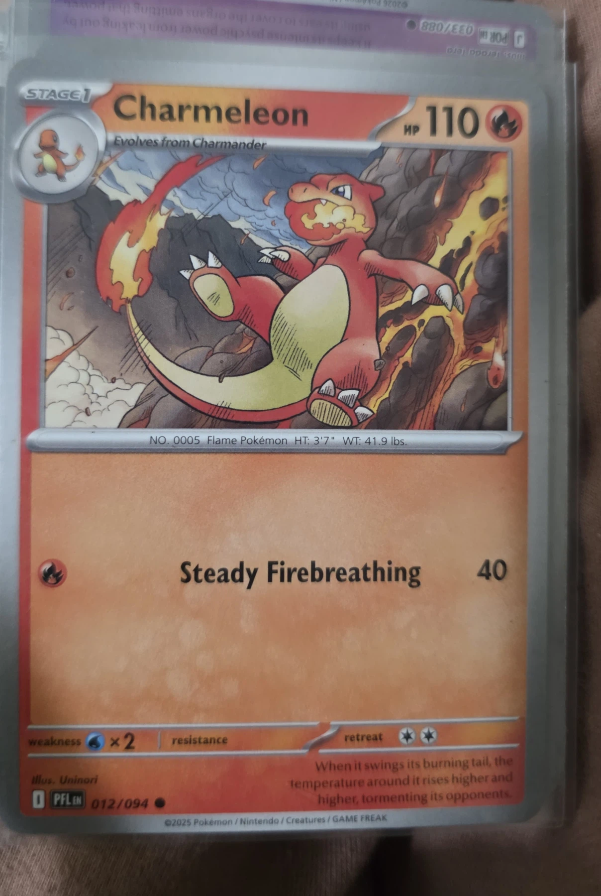 Charmeleon 012/94 Phantasmal Flames front card photo in GradeValue pregrading report