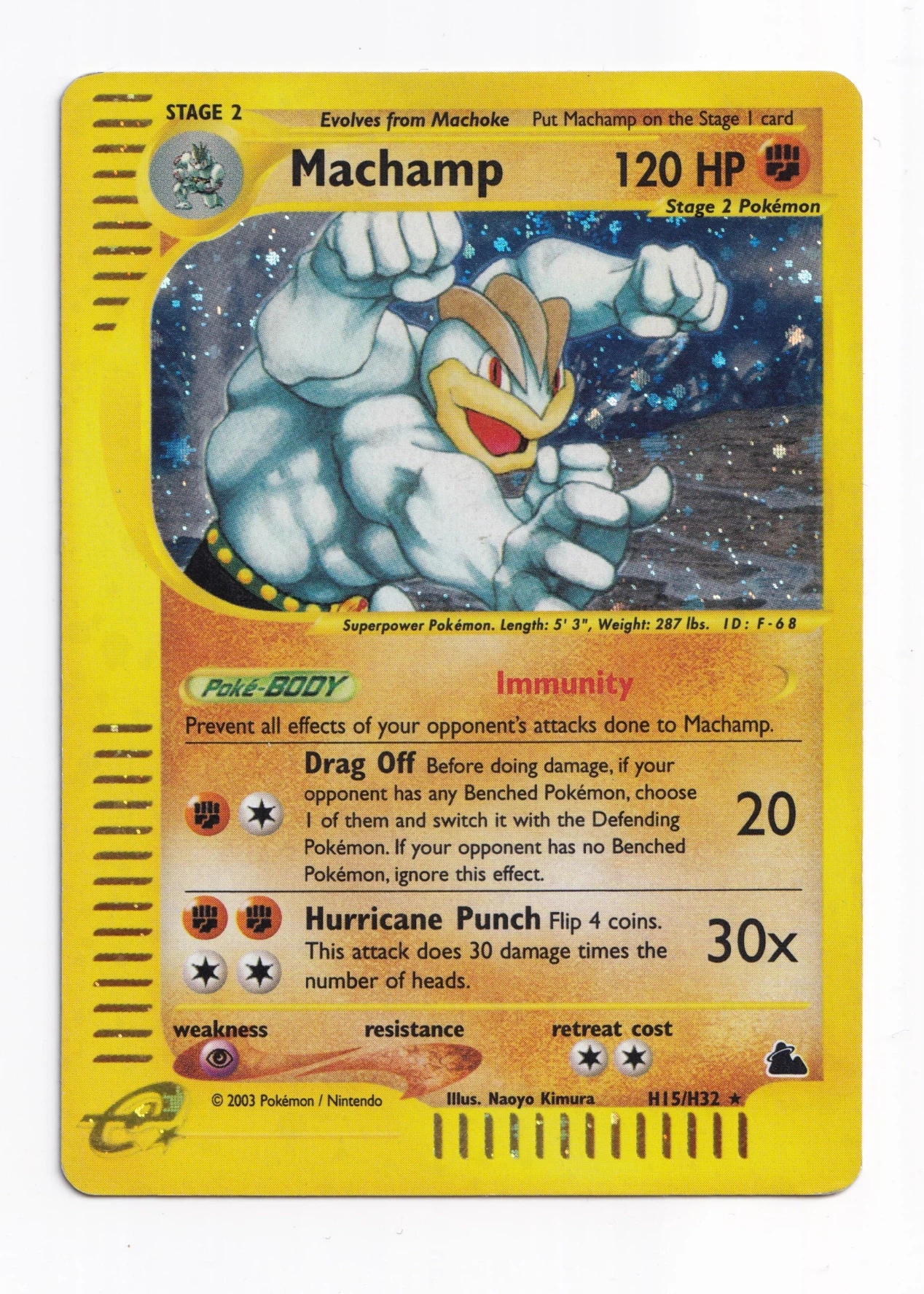 Machamp H15/144 Skyridge front card photo in GradeValue pregrading report