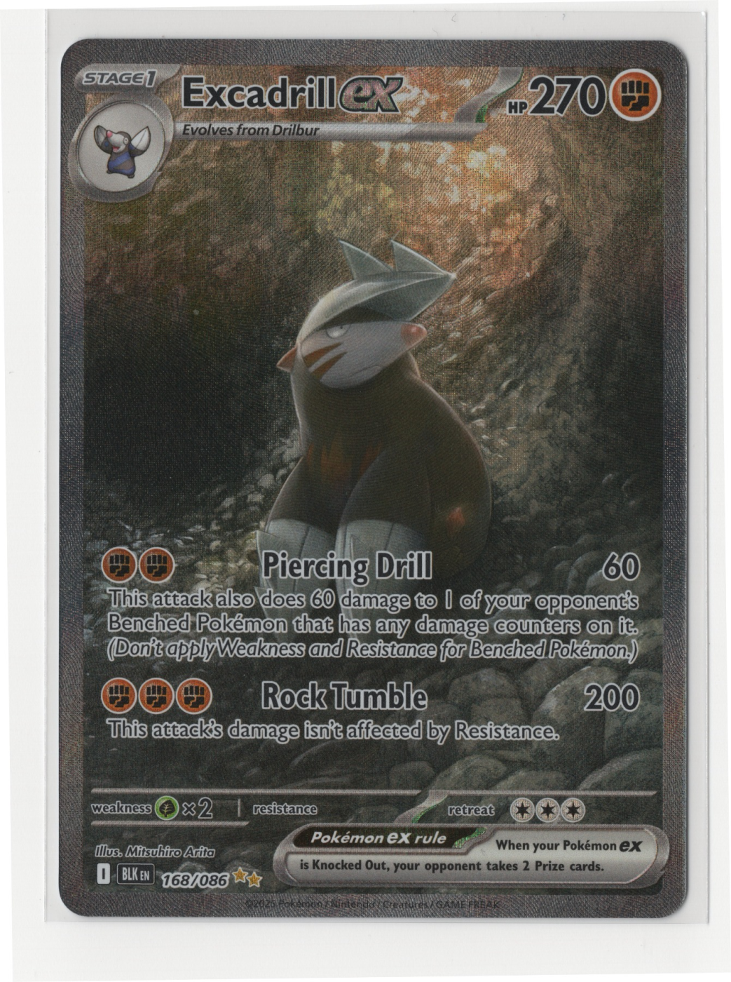 Excadrill ex 168/86 Black Bolt front card photo in GradeValue pregrading report