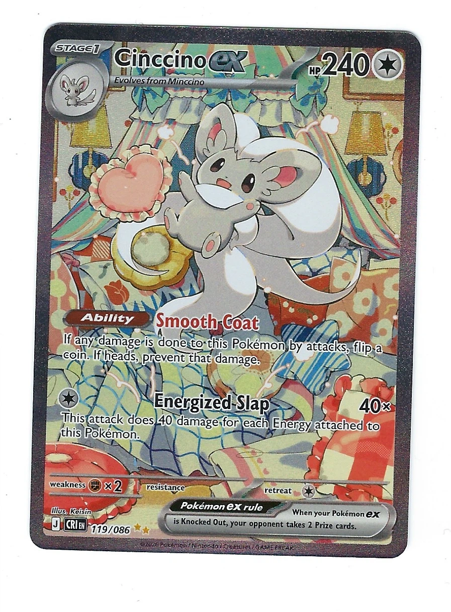 Cinccino ex 119/86 Chaos Rising front card photo in GradeValue pregrading report