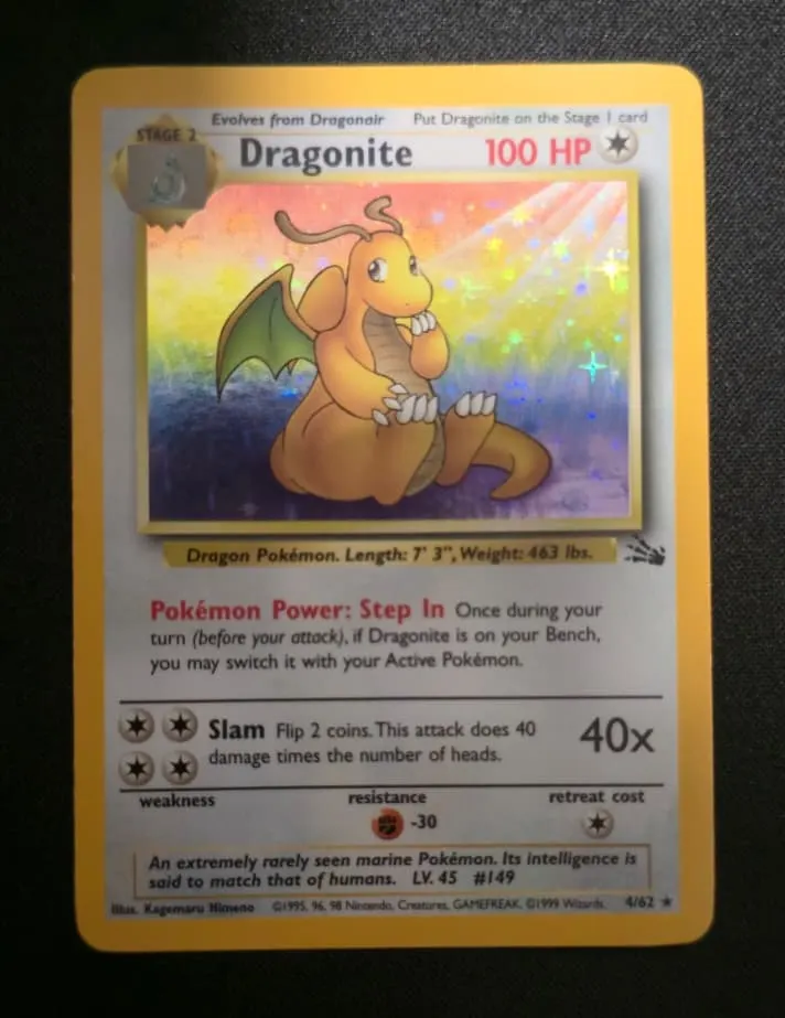 Dragonite 004/62 Fossil front card photo in GradeValue pregrading report