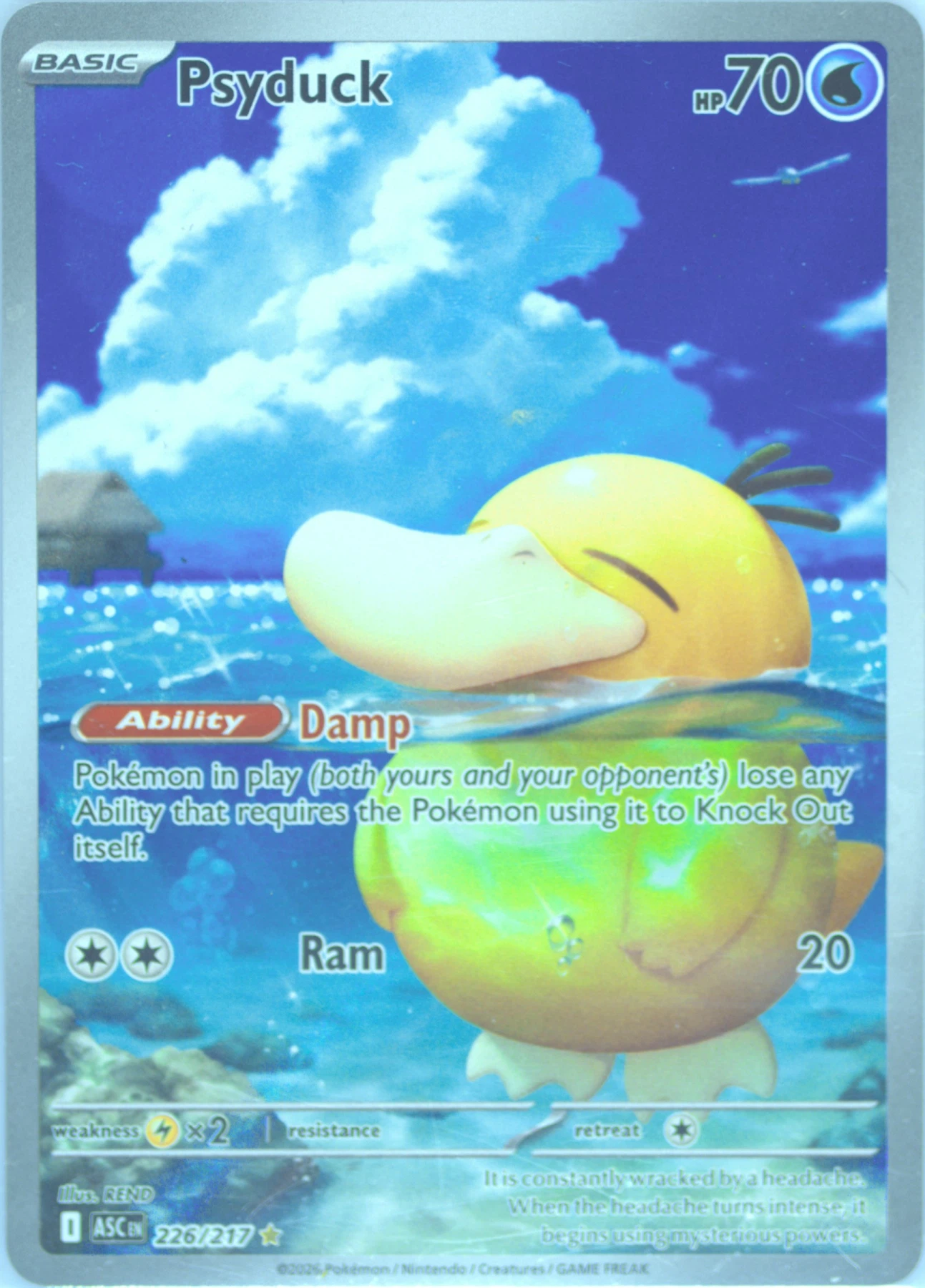 Psyduck 226/217 Ascended Heroes front card photo in GradeValue pregrading report