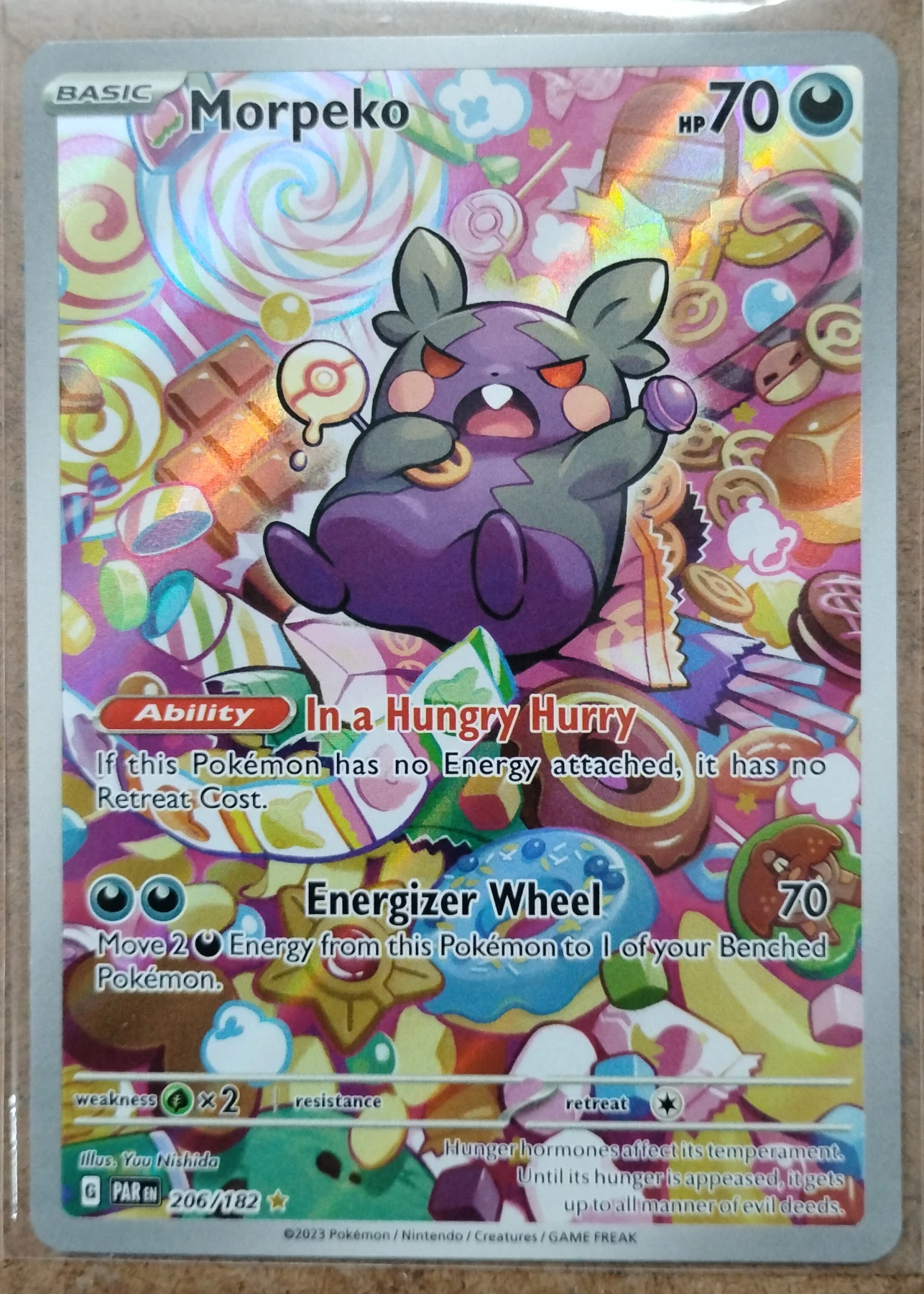Morpeko 206/182 Paradox Rift front card photo in GradeValue pregrading report