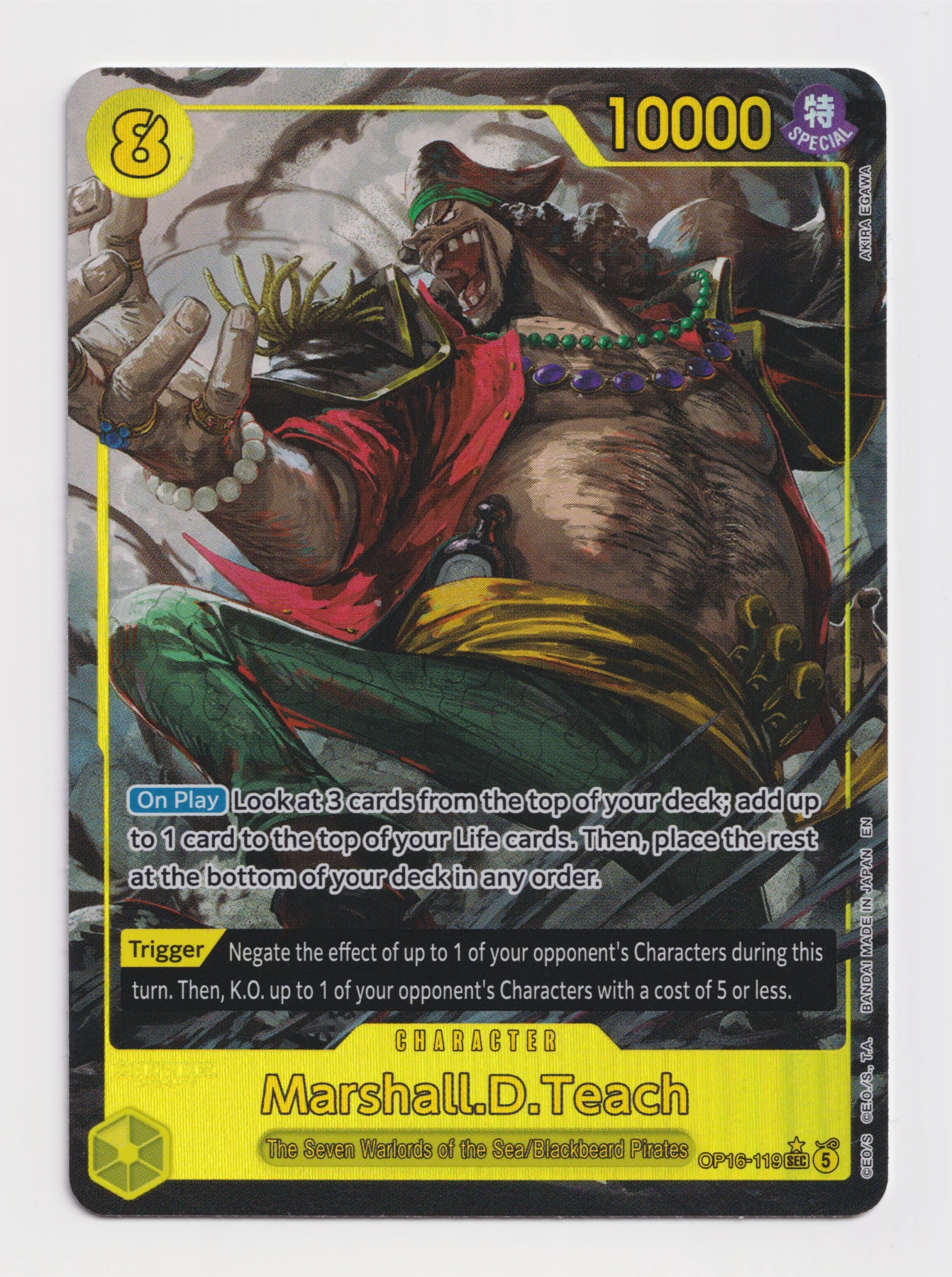 Marshall.D.Teach (OP16-119) OP16-119 The Time of Battle front card photo in GradeValue pregrading report