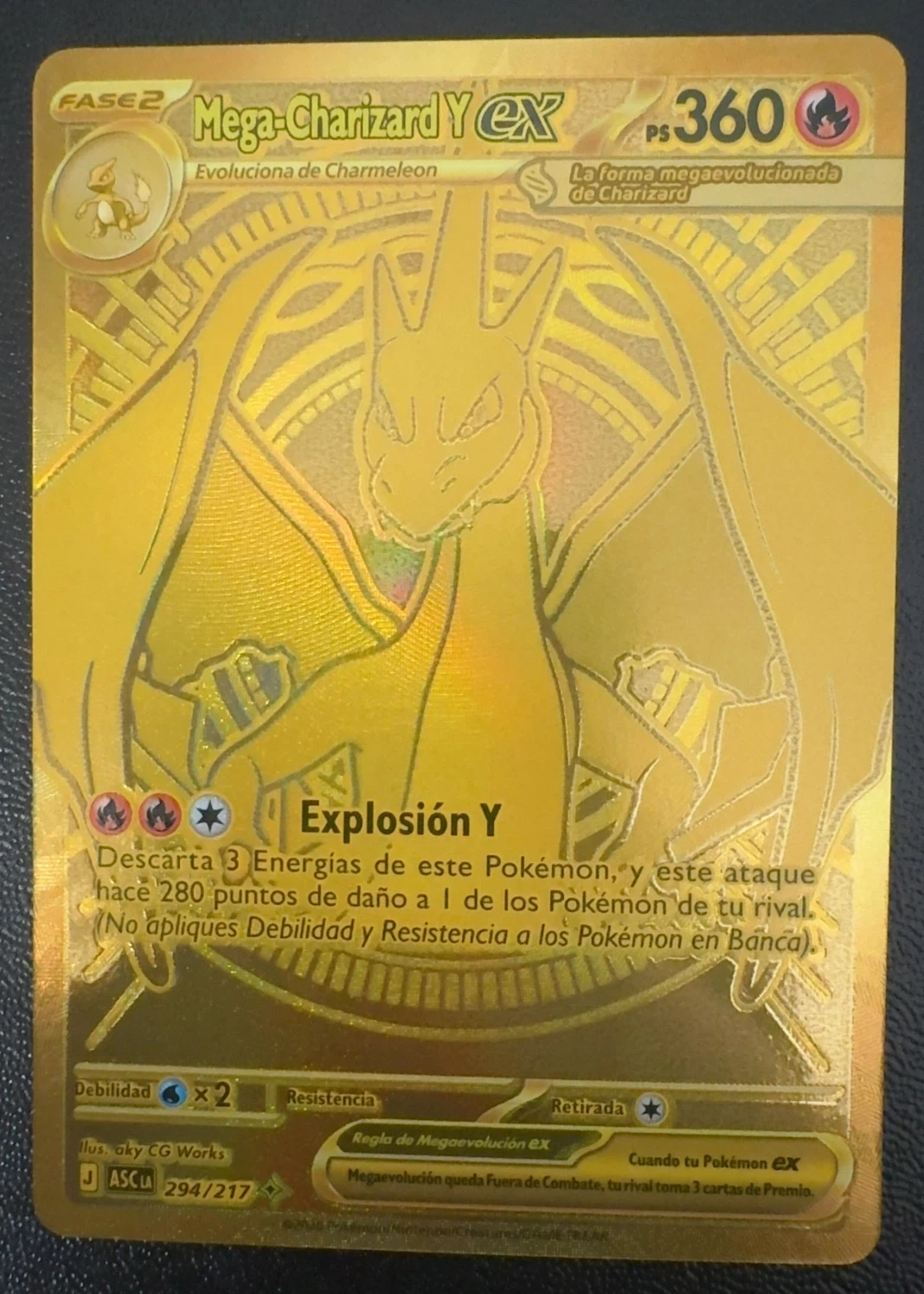 Mega Charizard Y ex 294/217 Ascended Heroes front card photo in GradeValue pregrading report