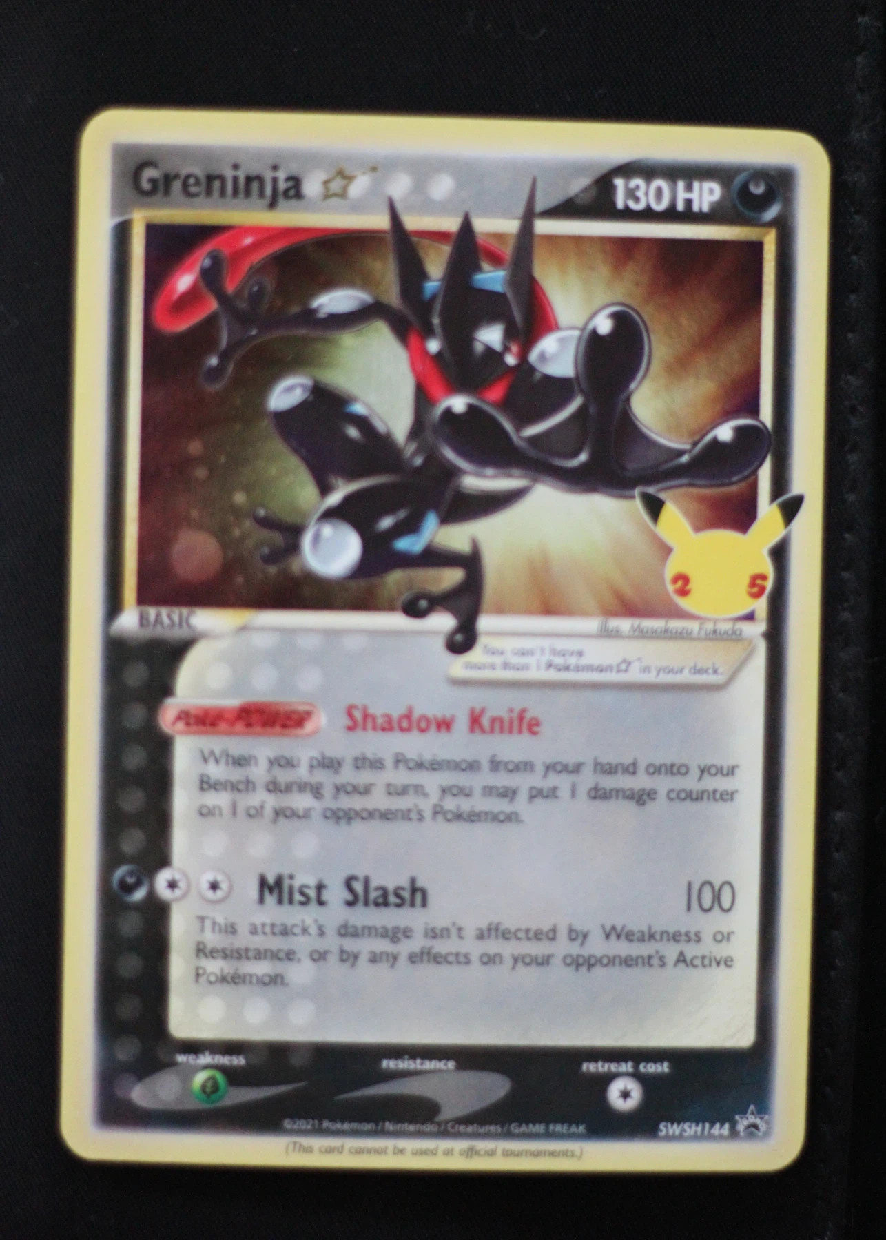 Greninja Star SWSH144/307 SWSH Black Star Promos front card photo in GradeValue pregrading report