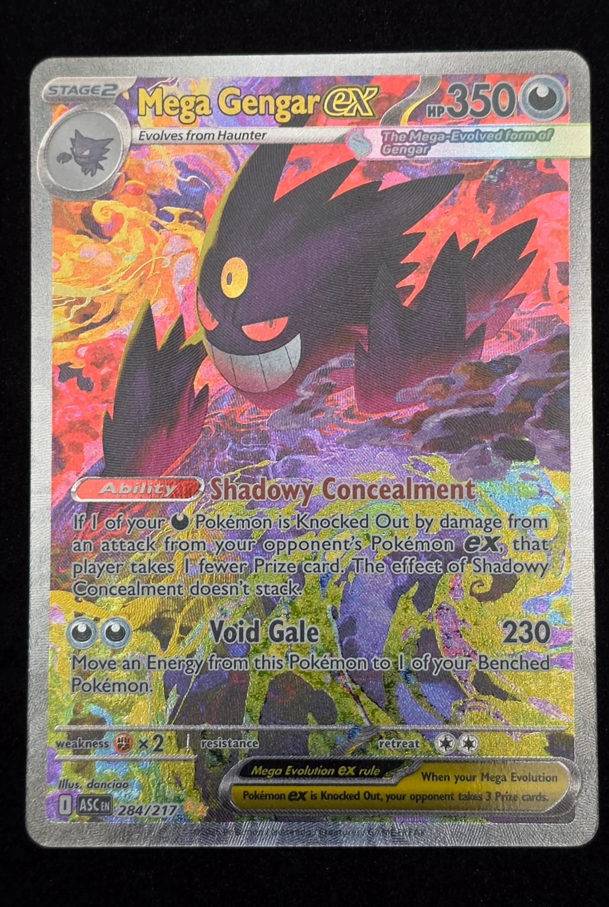 Mega Gengar ex 284/217 Ascended Heroes front card photo in GradeValue pregrading report