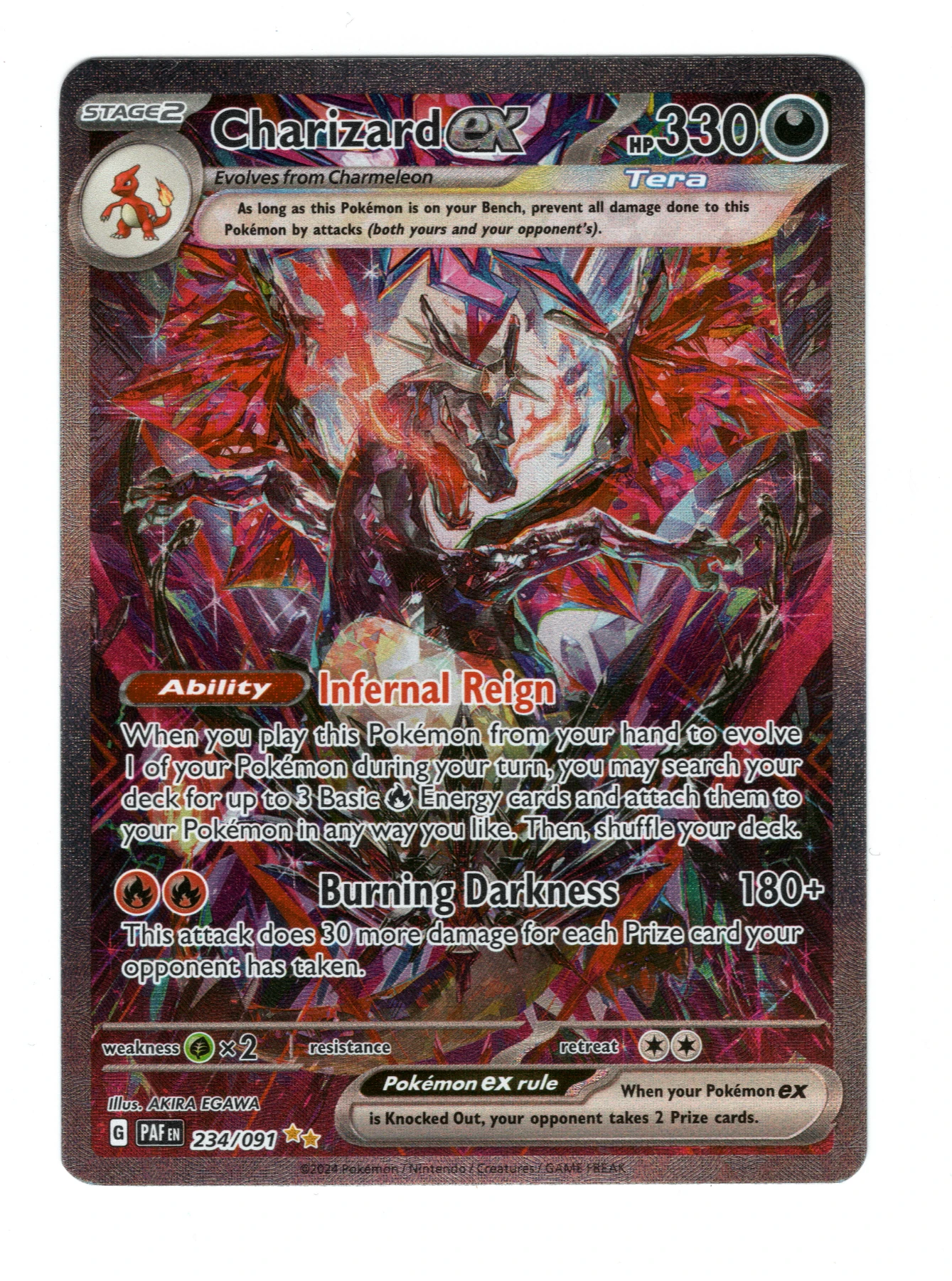 Charizard ex 234/91 Paldean Fates front card photo in GradeValue pregrading report