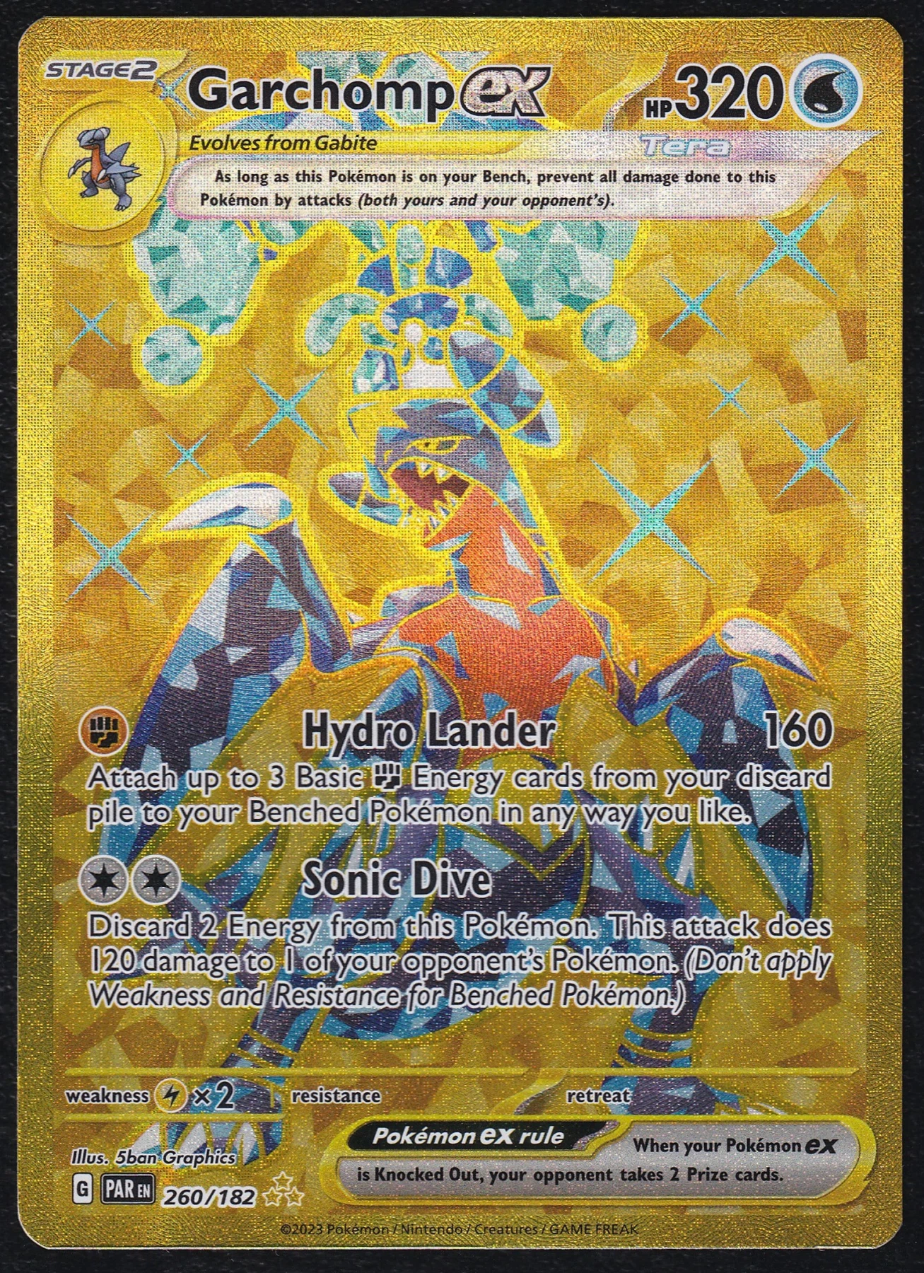 Garchomp ex 260/182 Paradox Rift front card photo in GradeValue pregrading report
