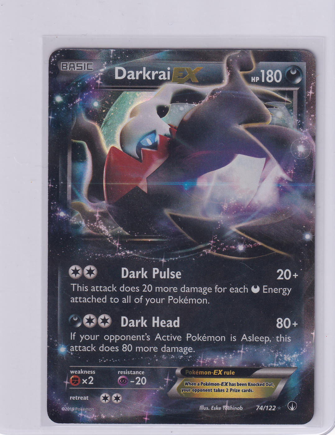 Darkrai EX 074/122 BREAKpoint front card photo in GradeValue pregrading report