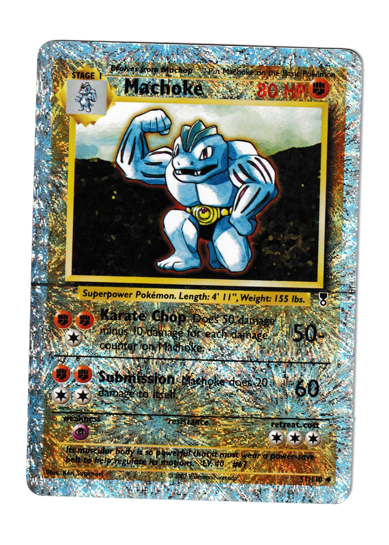 Machoke 051/110 (Reverse Holo) Legendary Collection front card photo in GradeValue pregrading report