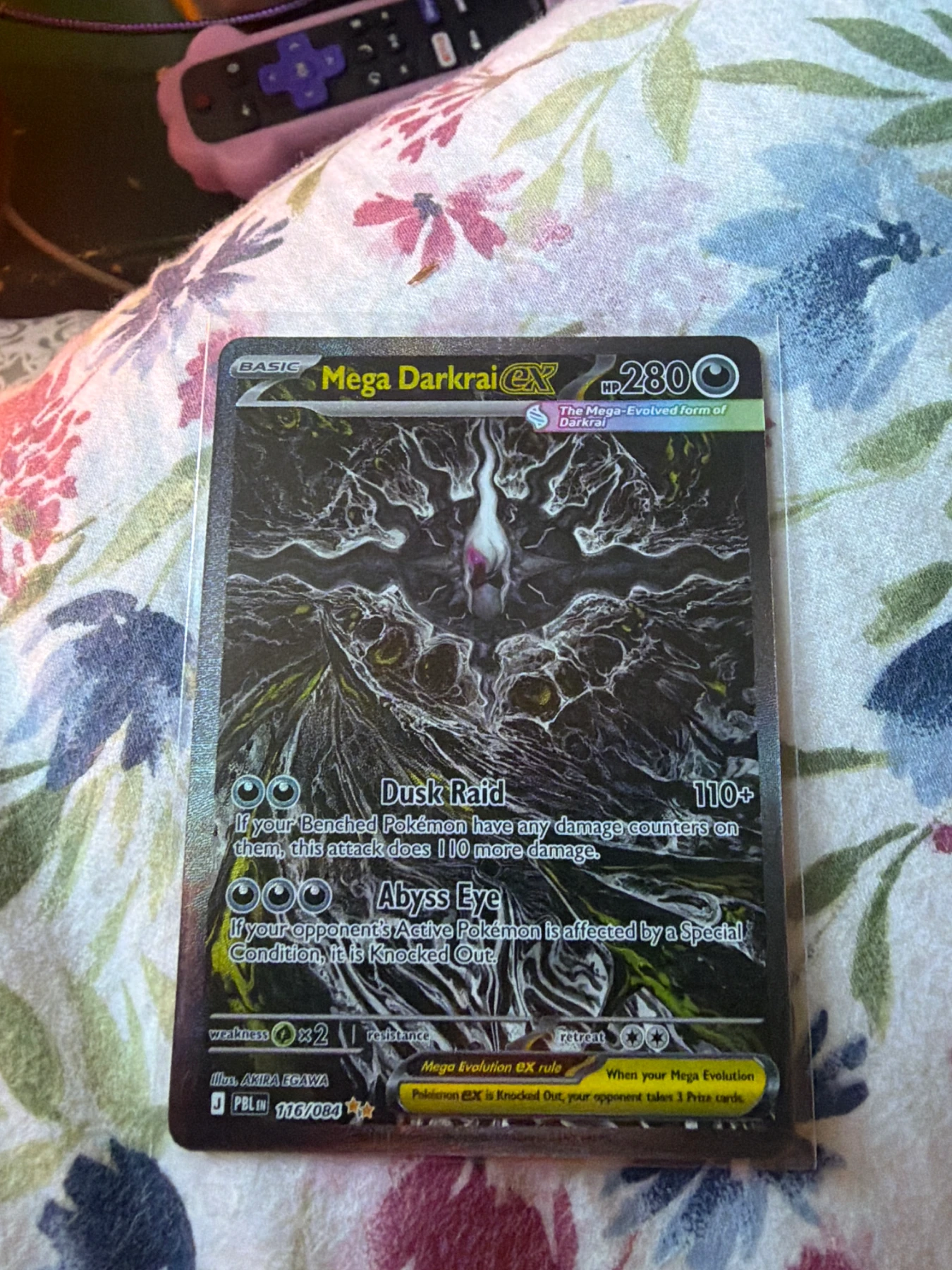 Mega Darkrai ex 116/84 Pitch Black front card photo in GradeValue pregrading report
