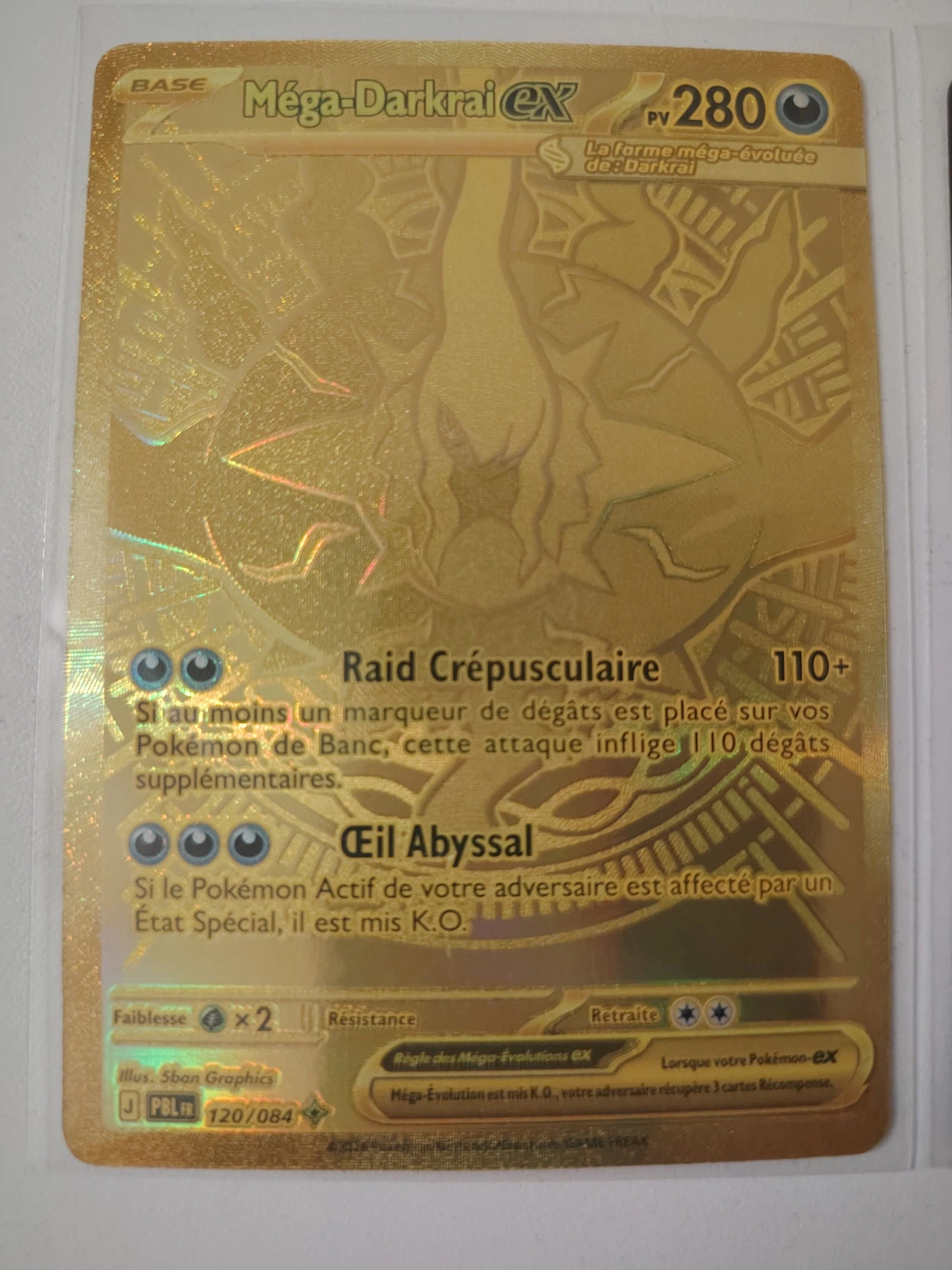 Mega Darkrai ex 120/84 Pitch Black front card photo in GradeValue pregrading report