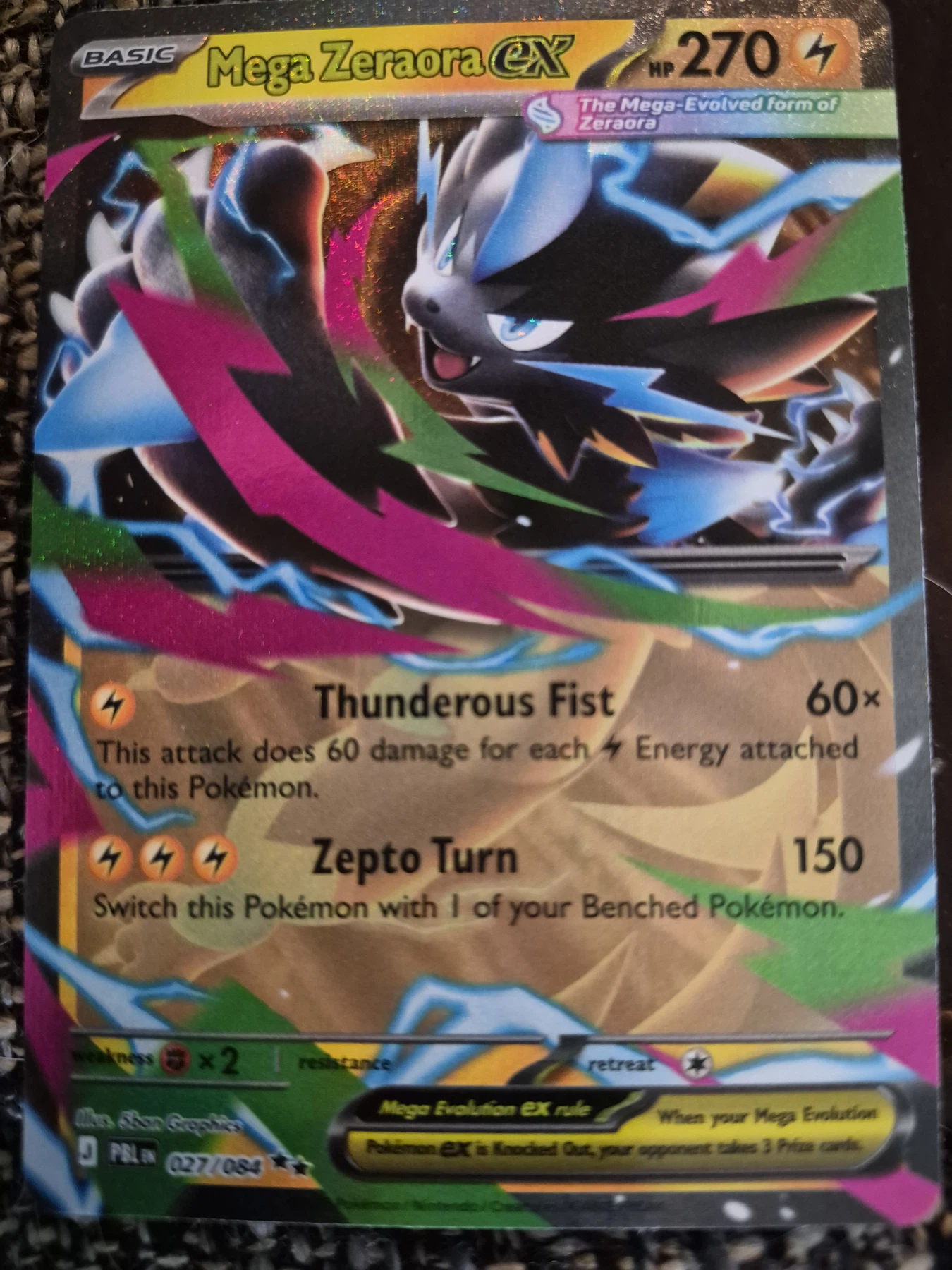 Mega Zeraora ex 027/84 Pitch Black front card photo in GradeValue pregrading report