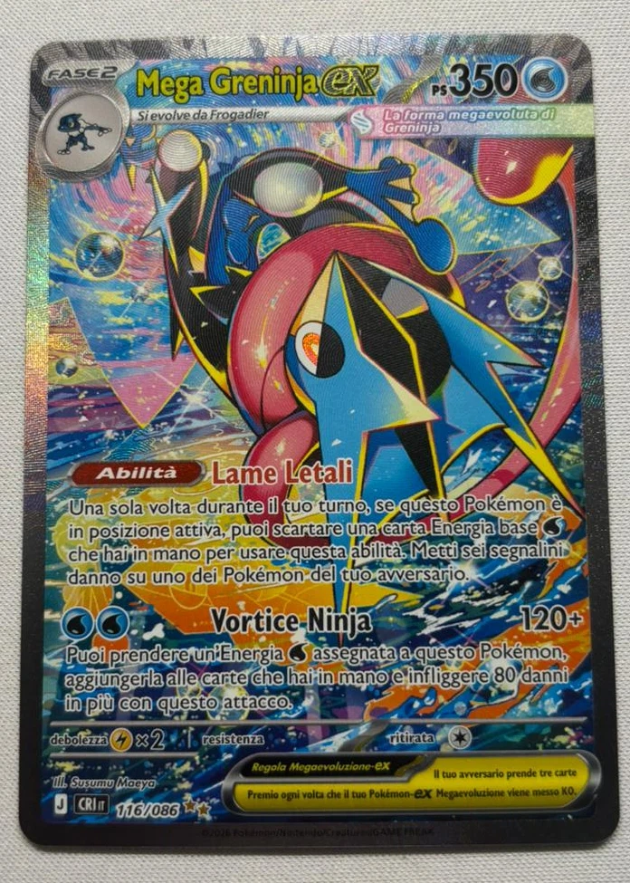 Mega Greninja ex 116/86 Chaos Rising front card photo in GradeValue pregrading report