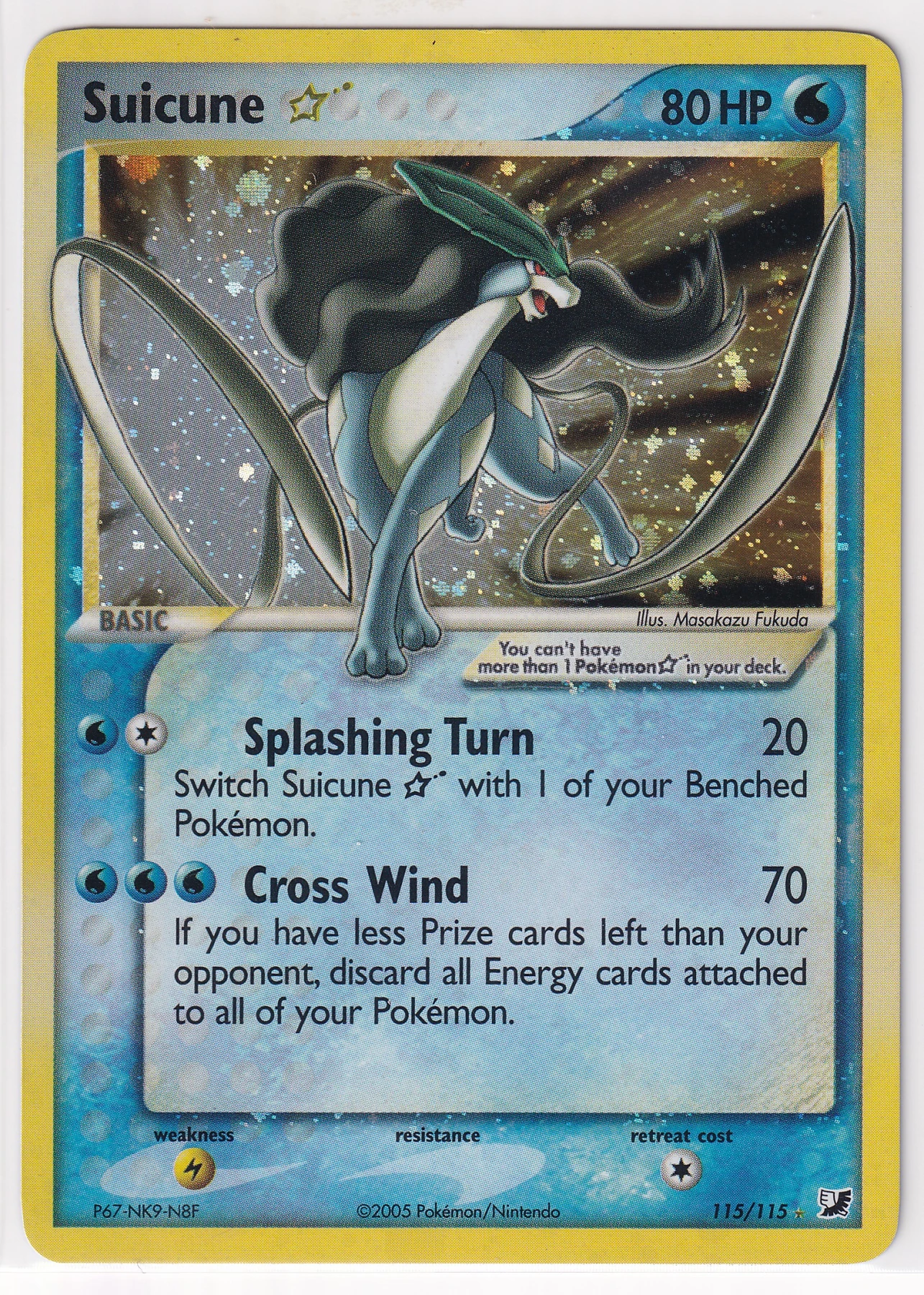 Suicune Star 115/115 Unseen Forces front card photo in GradeValue pregrading report