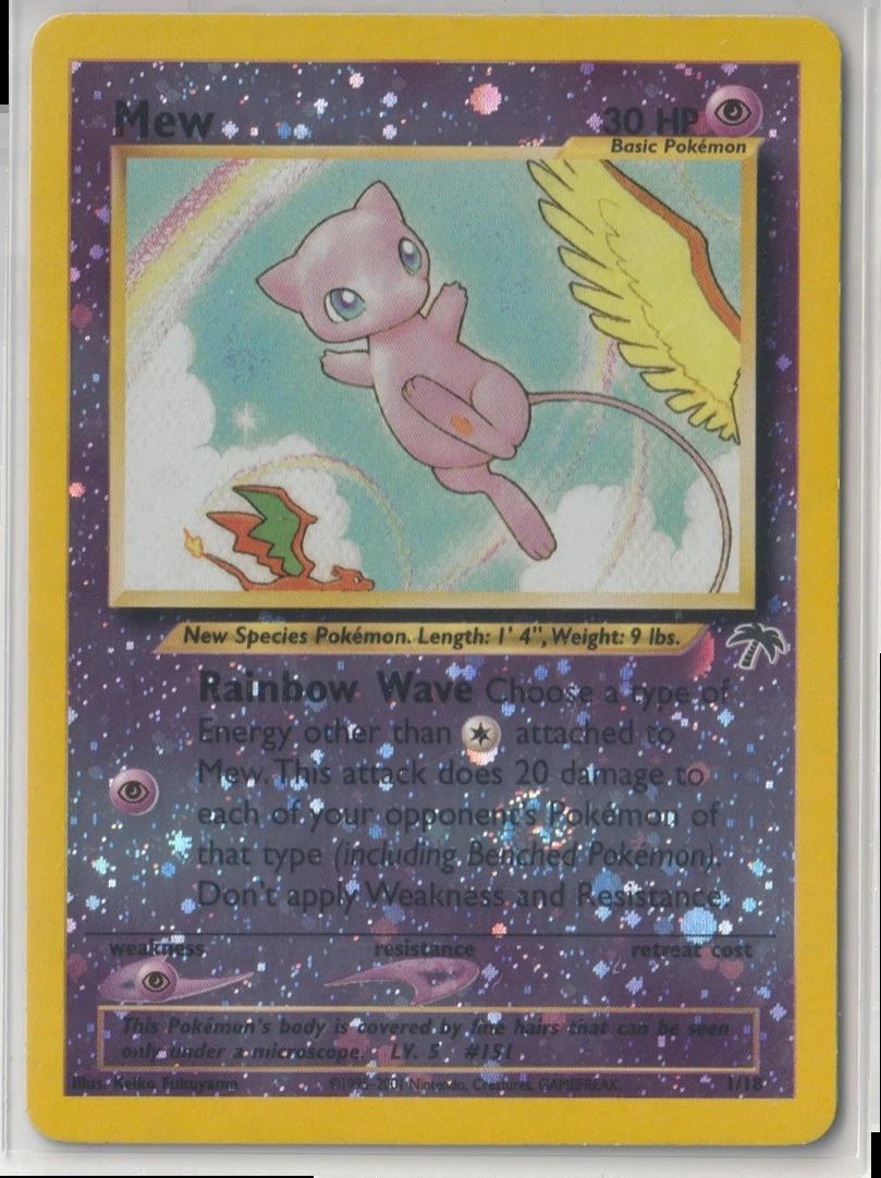 Mew 001/18 Southern Islands front card photo in GradeValue pregrading report