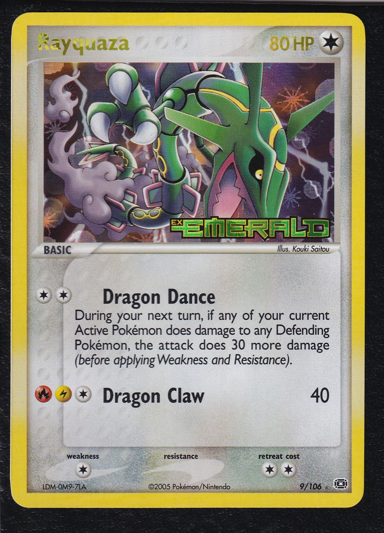 Rayquaza 009/106 Emerald front card photo in GradeValue pregrading report