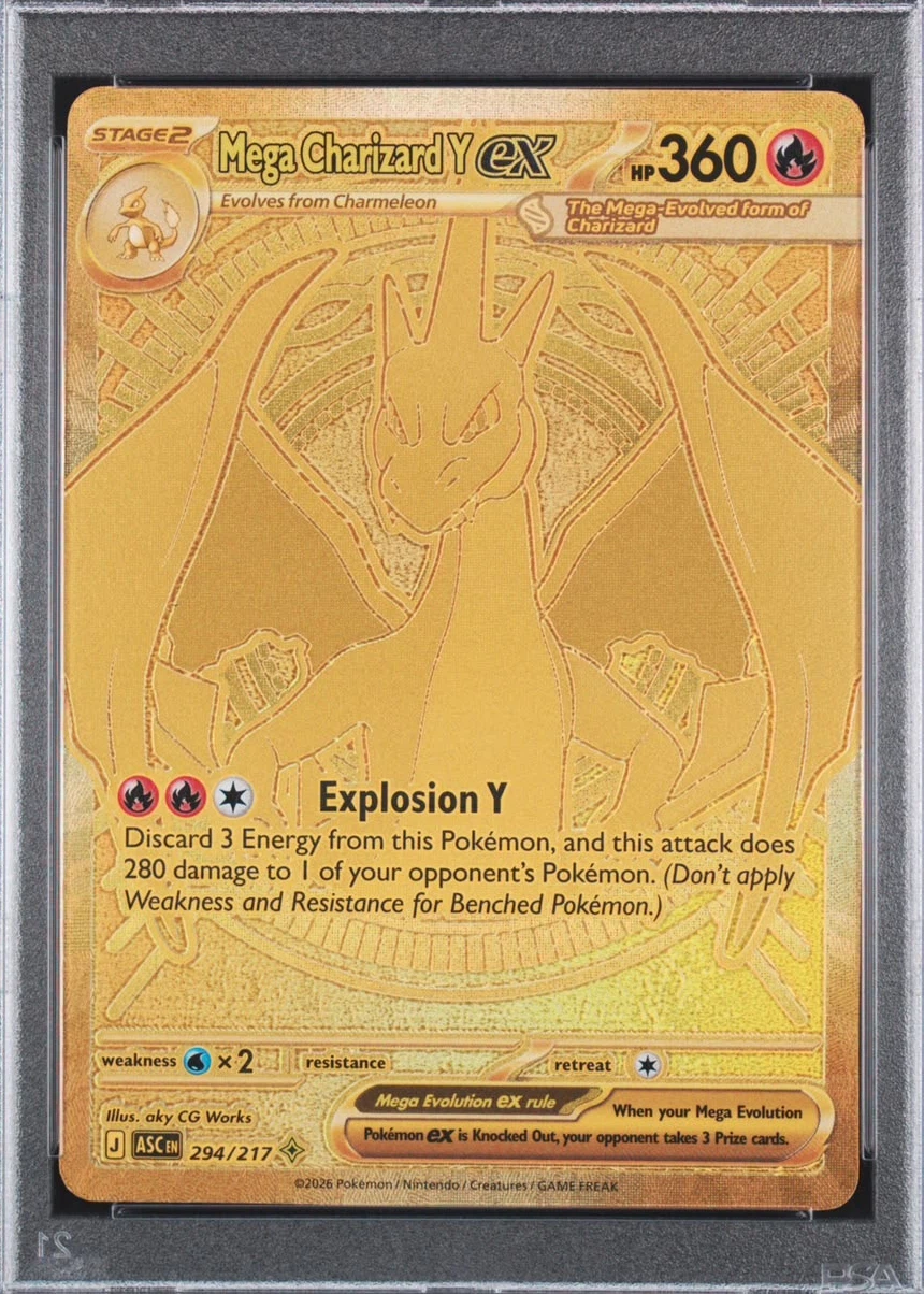 Mega Charizard Y ex 294/217 Ascended Heroes front card photo in GradeValue pregrading report