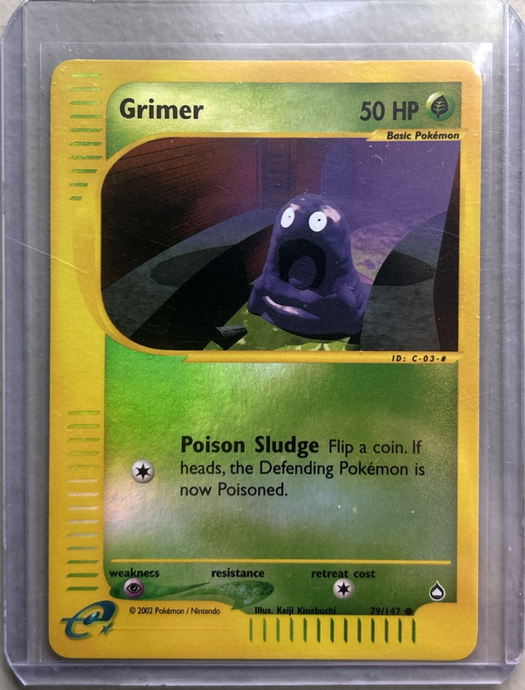 Grimer 079/147 (Reverse Holo) Aquapolis front card photo in GradeValue pregrading report