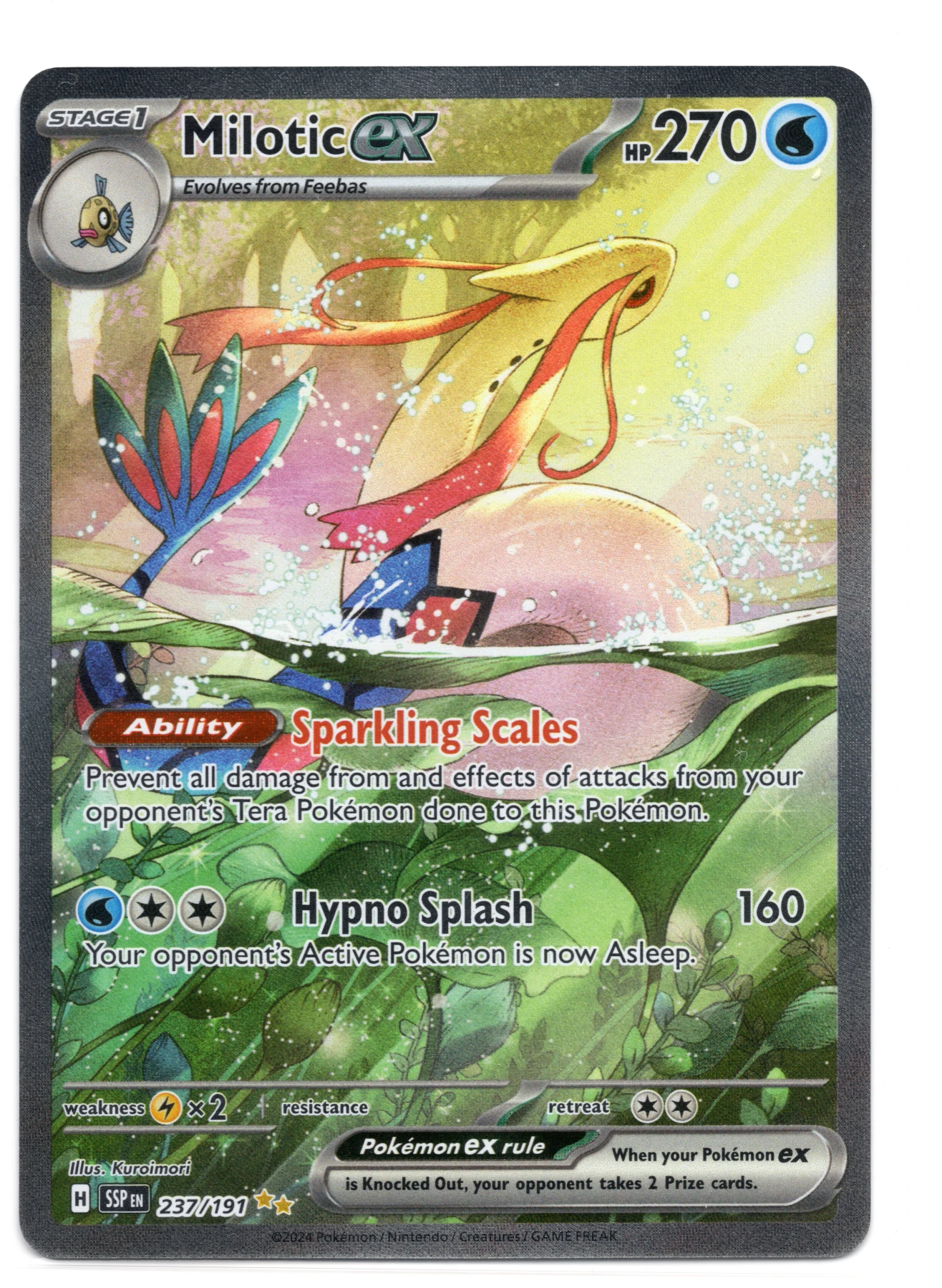 Milotic ex 237/191 Surging Sparks front card photo in GradeValue pregrading report