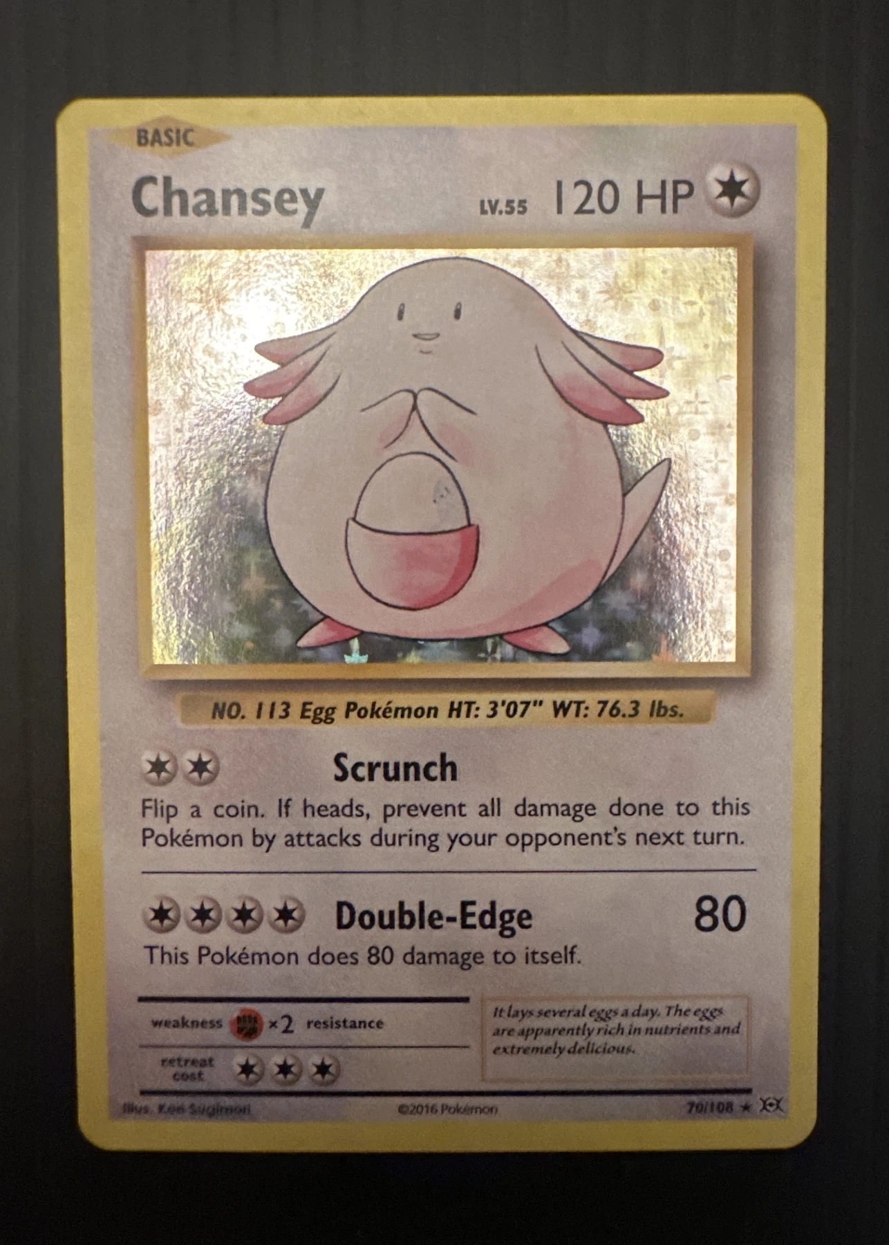 Chansey 070/108 Evolutions front card photo in GradeValue pregrading report