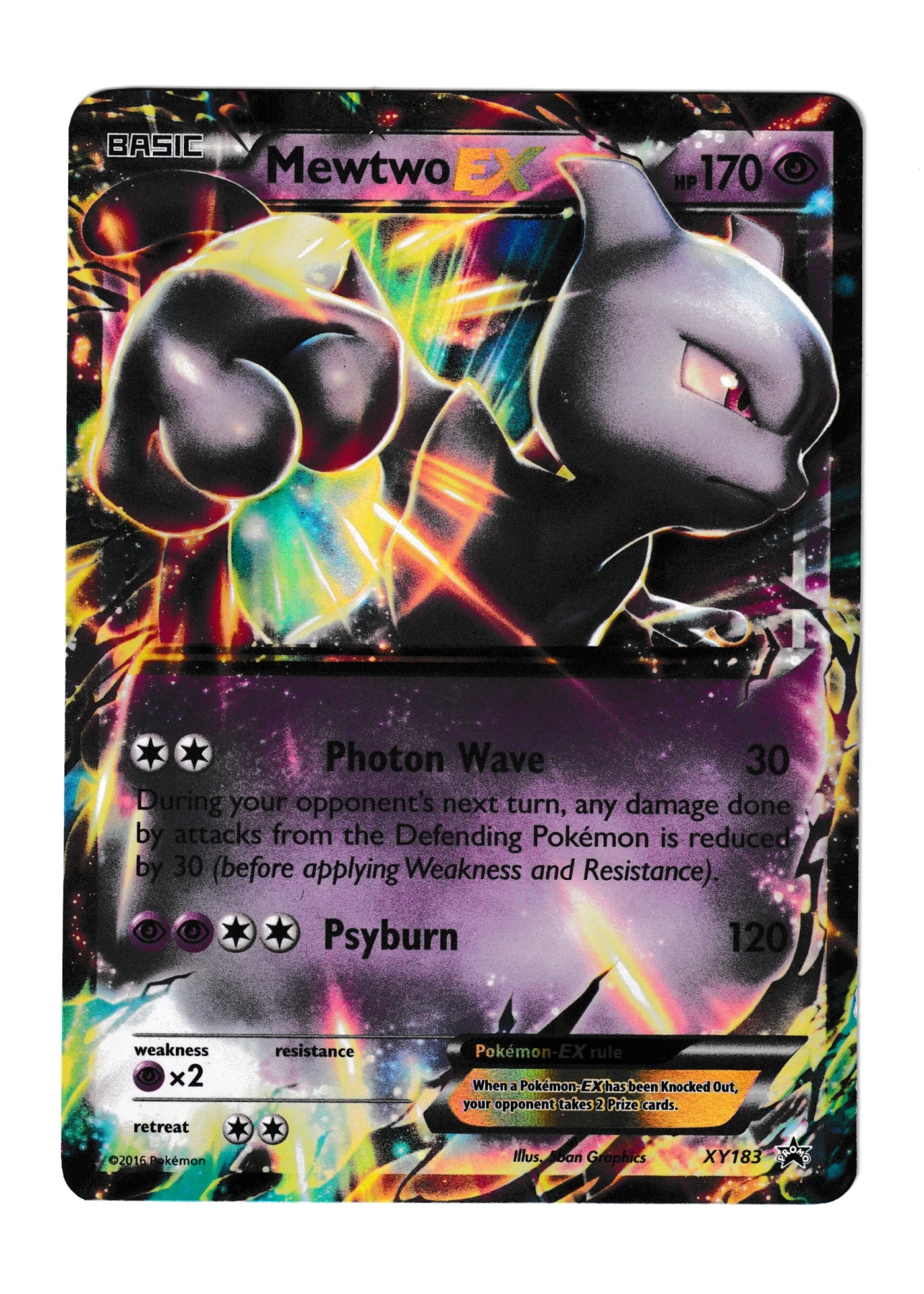 Mewtwo-EX XY183/211 XY Black Star Promos front card photo in GradeValue pregrading report