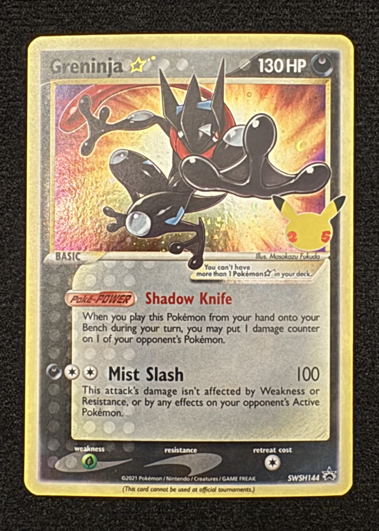 Greninja Star SWSH144/307 SWSH Black Star Promos front card photo in GradeValue pregrading report