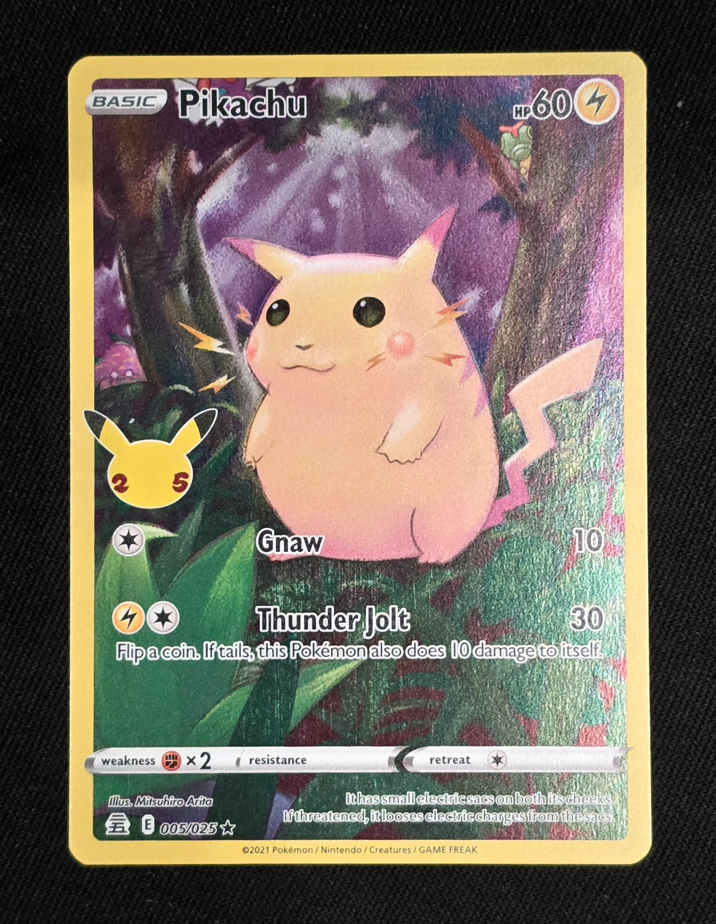 Pikachu 005/25 Celebrations front card photo in GradeValue pregrading report