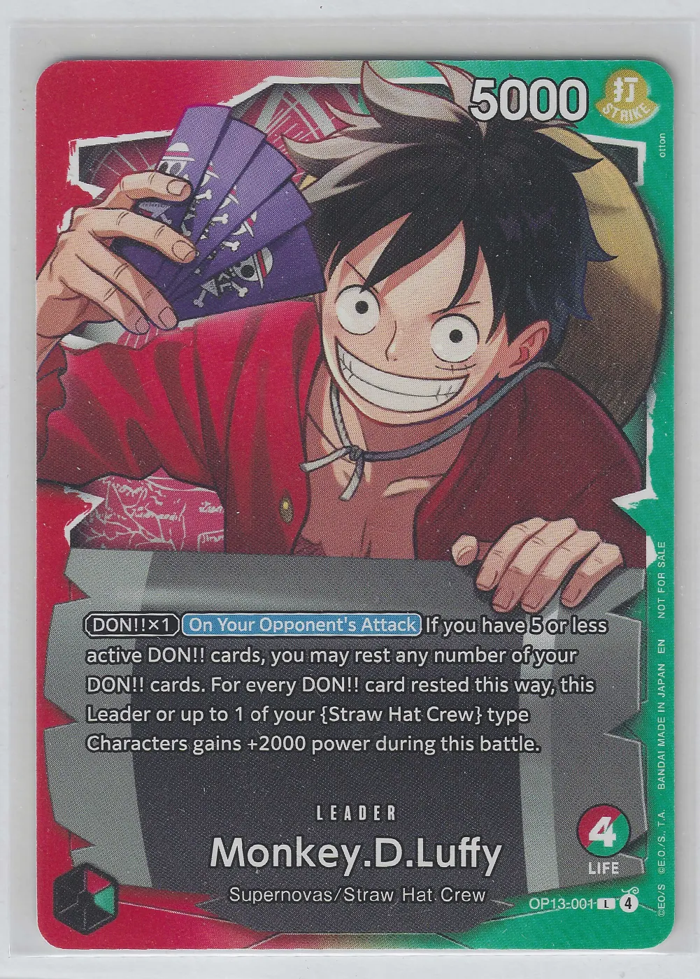 Monkey.D.Luffy (OP13-001) · Ichibansho OP13-001 One Piece Promotion Cards front card photo in GradeValue pregrading report
