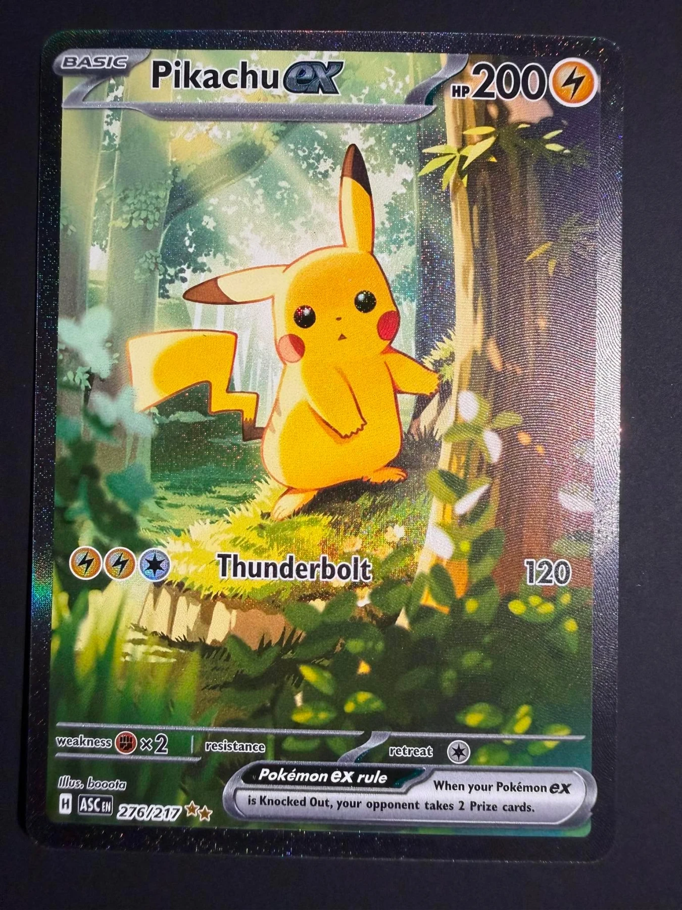 Pikachu ex 276/217 Ascended Heroes front card photo in GradeValue pregrading report