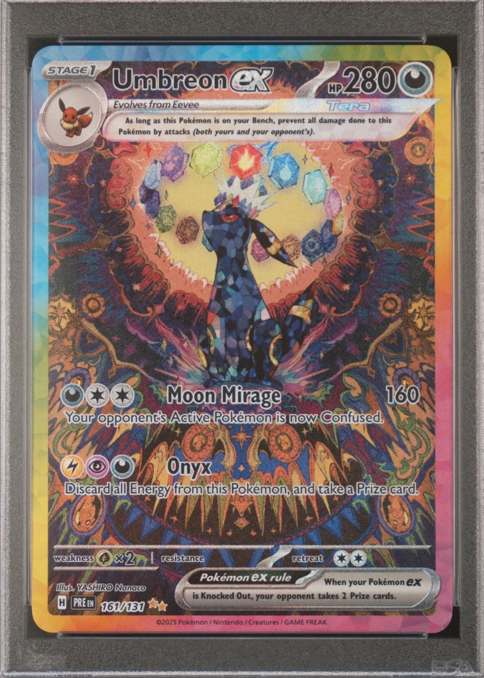 Umbreon ex 161/131 Prismatic Evolutions front card photo in GradeValue pregrading report