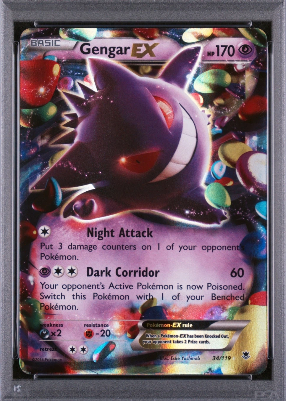 Gengar EX 034/119 Phantom Forces front card photo in GradeValue pregrading report