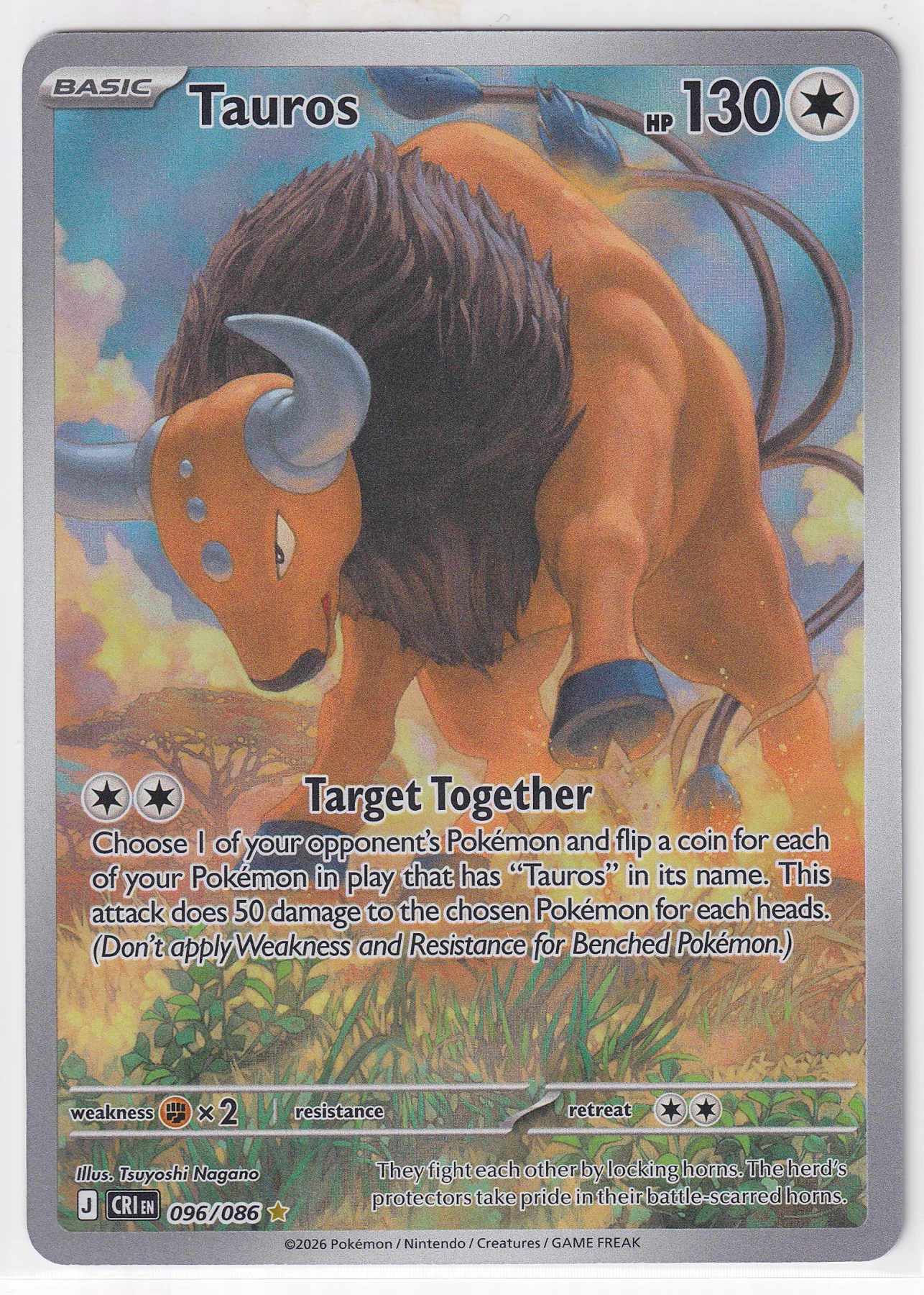 Tauros 096/86 Chaos Rising front card photo in GradeValue pregrading report
