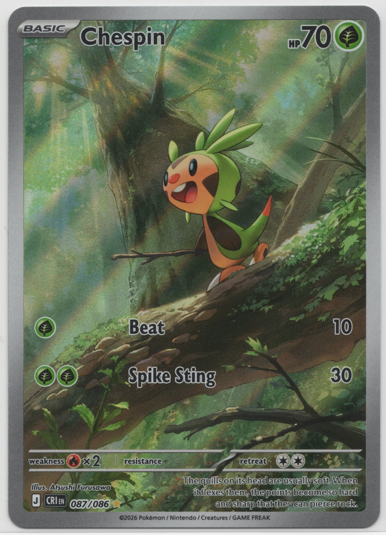 Chespin 087/86 Chaos Rising front card photo in GradeValue pregrading report