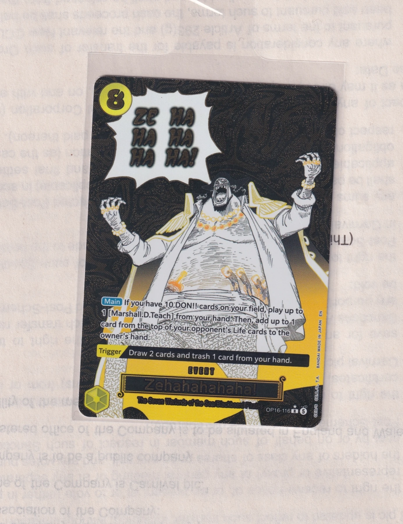 Zehahahahaha! (OP16-116) · Alternate Art OP16-116 The Time of Battle front card photo in GradeValue pregrading report