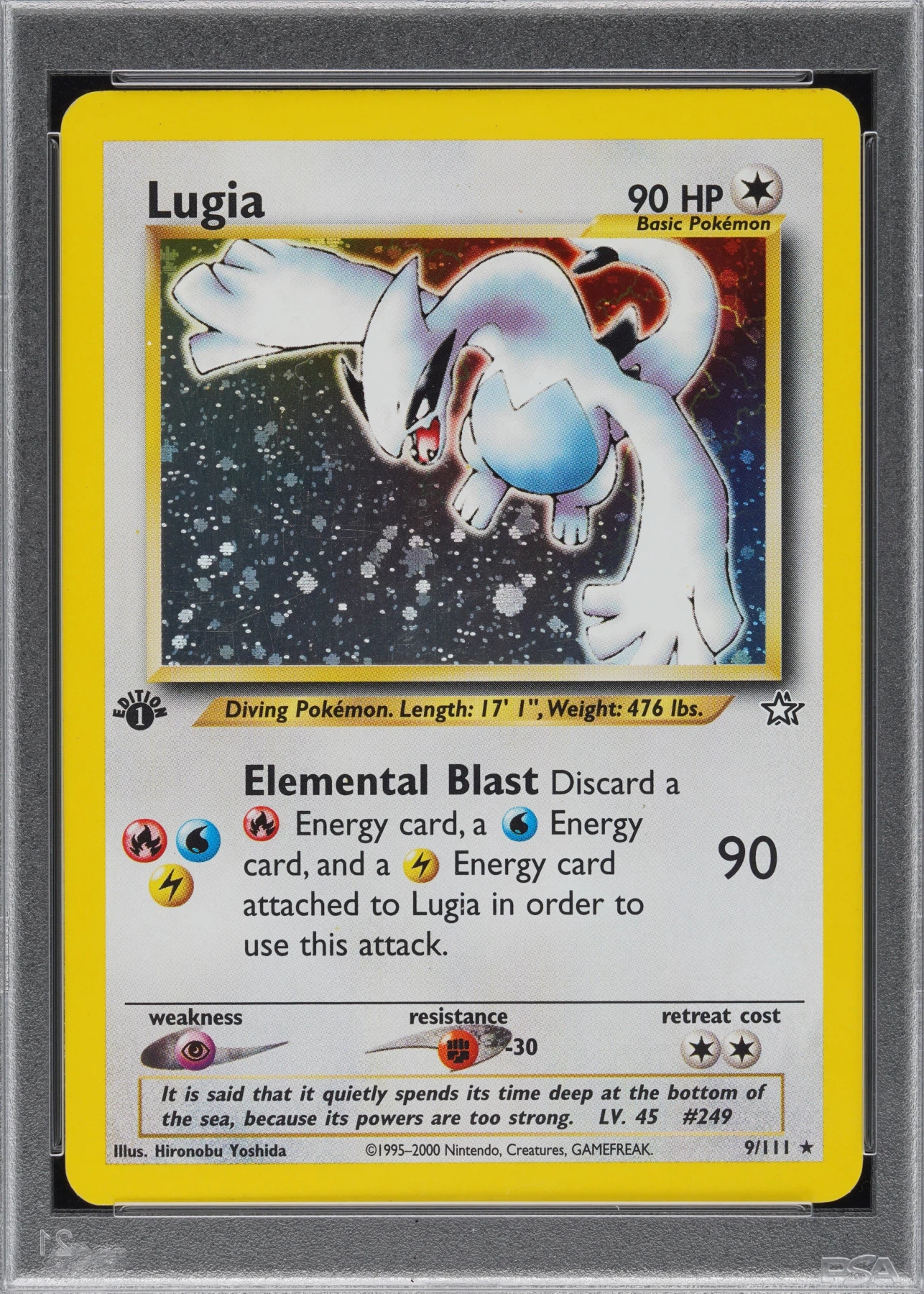 Lugia 009/111 Neo Genesis front card photo in GradeValue pregrading report