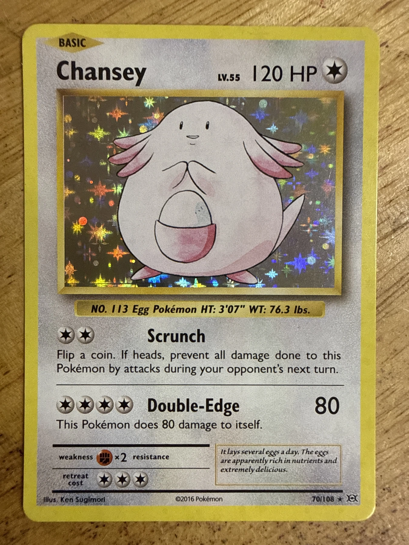 Chansey 070/108 Evolutions front card photo in GradeValue pregrading report