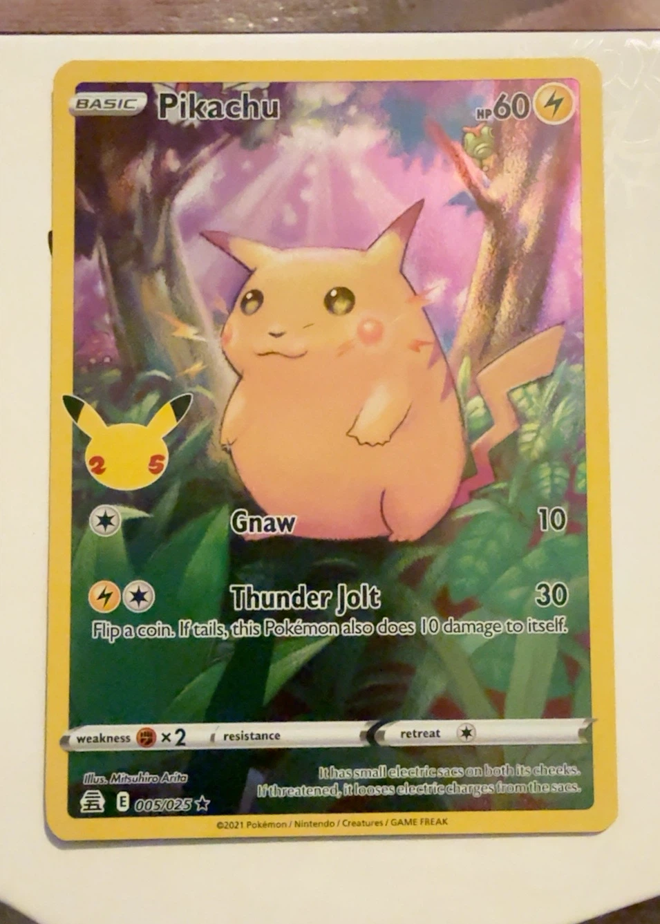 Pikachu 005/25 Celebrations front card photo in GradeValue pregrading report