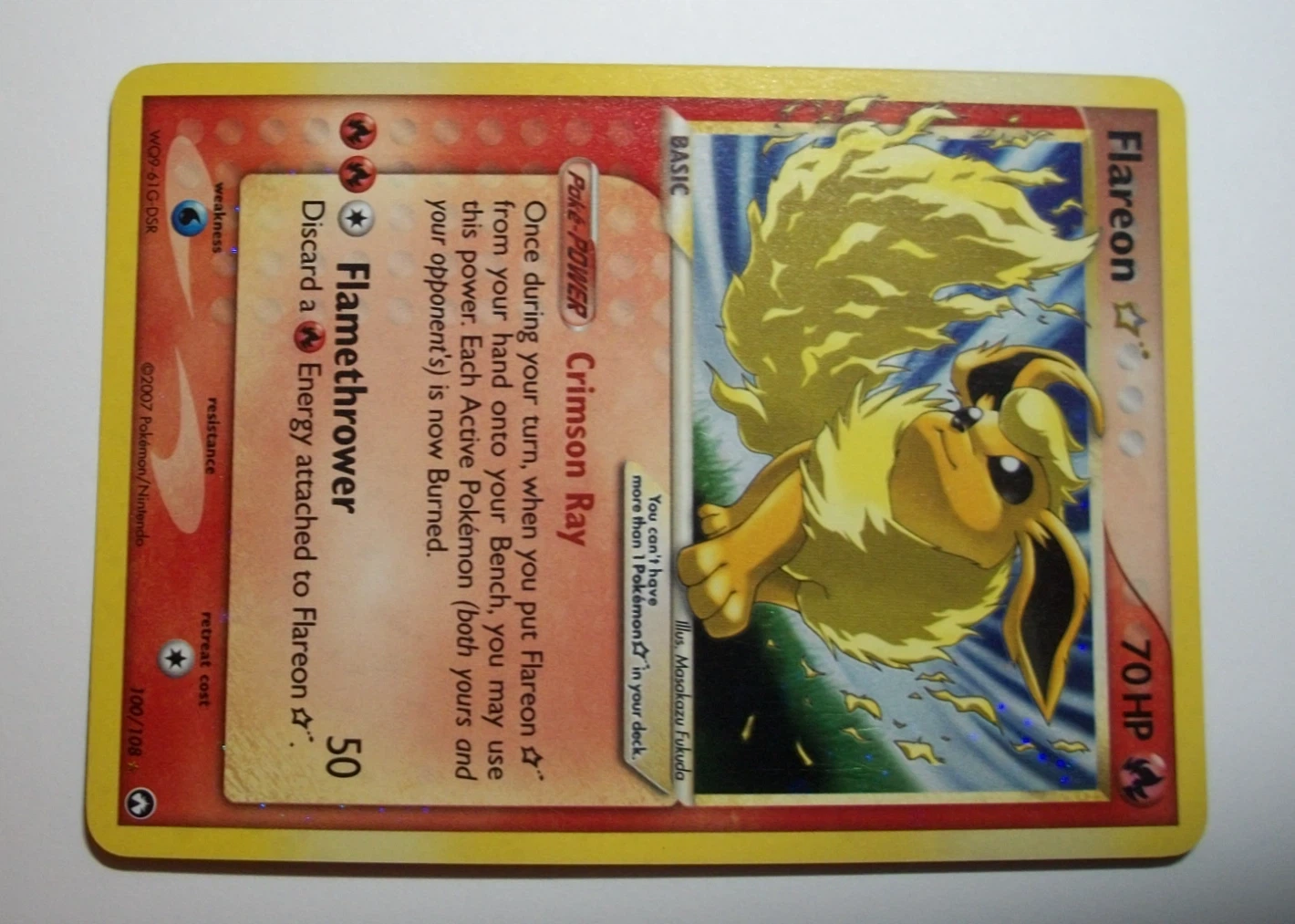 Flareon Star 100/108 Power Keepers front card photo in GradeValue pregrading report