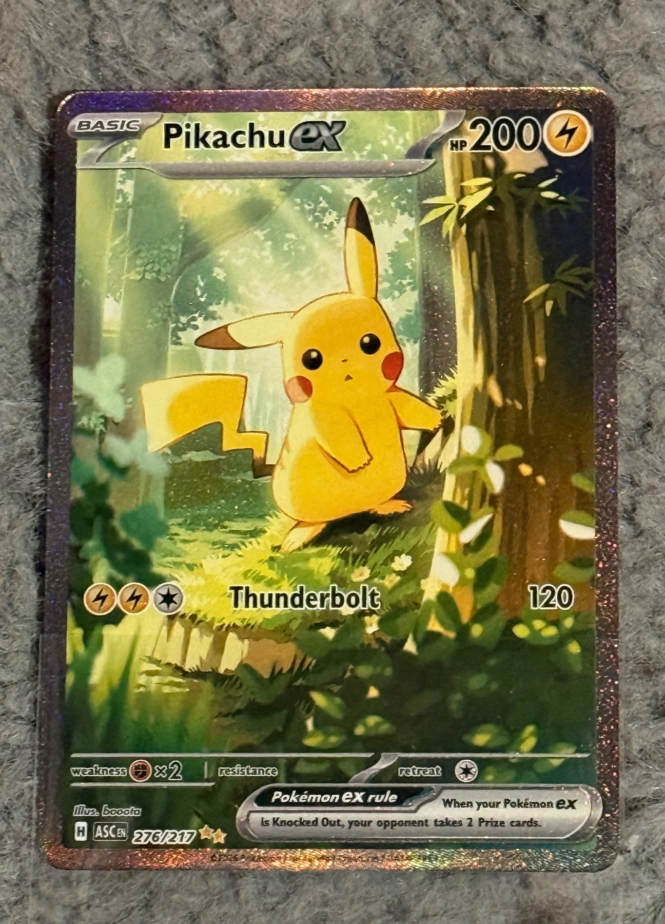 Pikachu ex 276/217 Ascended Heroes front card photo in GradeValue pregrading report