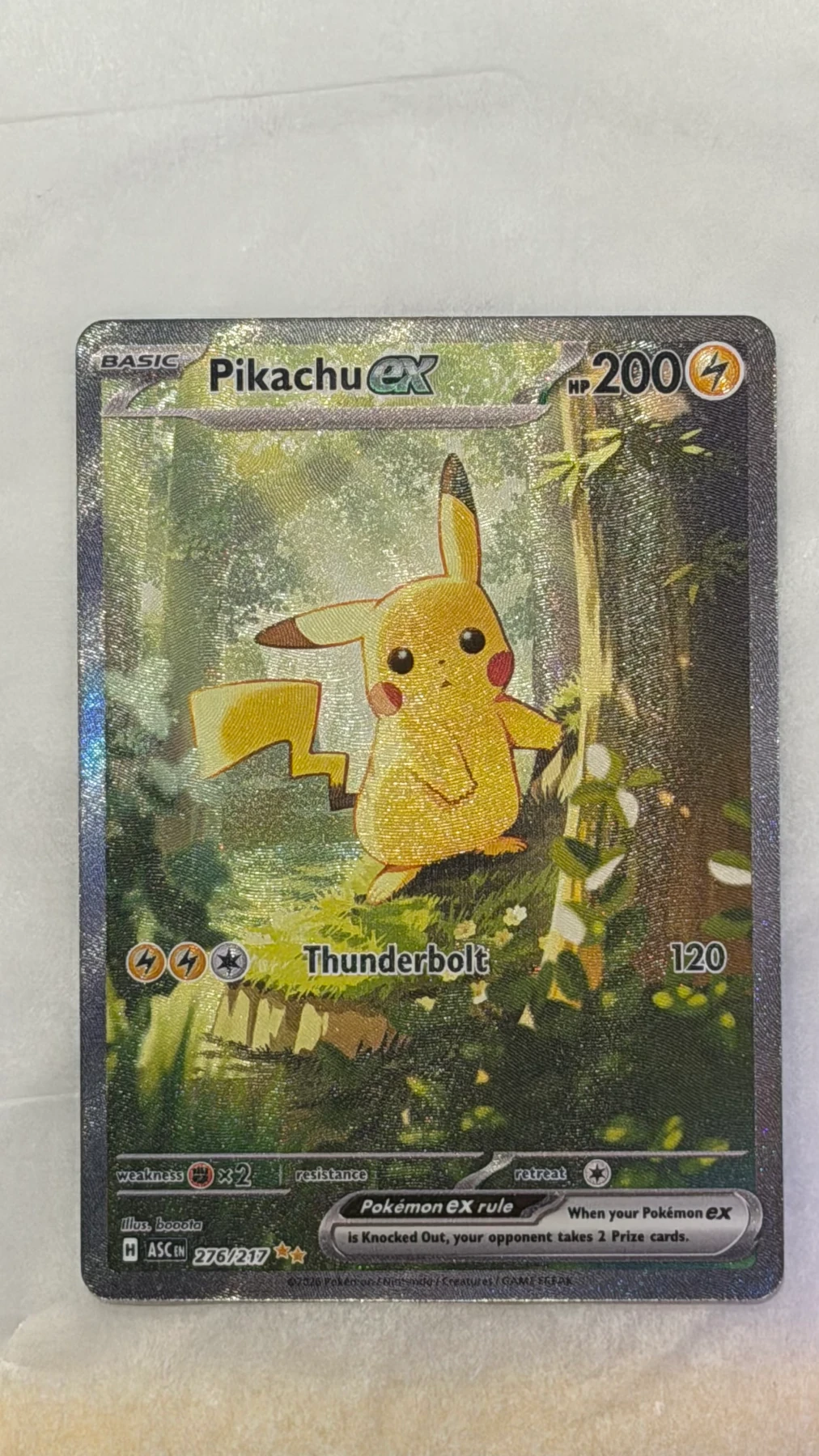 Pikachu ex 276/217 Ascended Heroes front card photo in GradeValue pregrading report