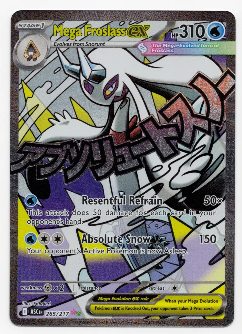 Mega Froslass ex 265/217 Ascended Heroes front card photo in GradeValue pregrading report