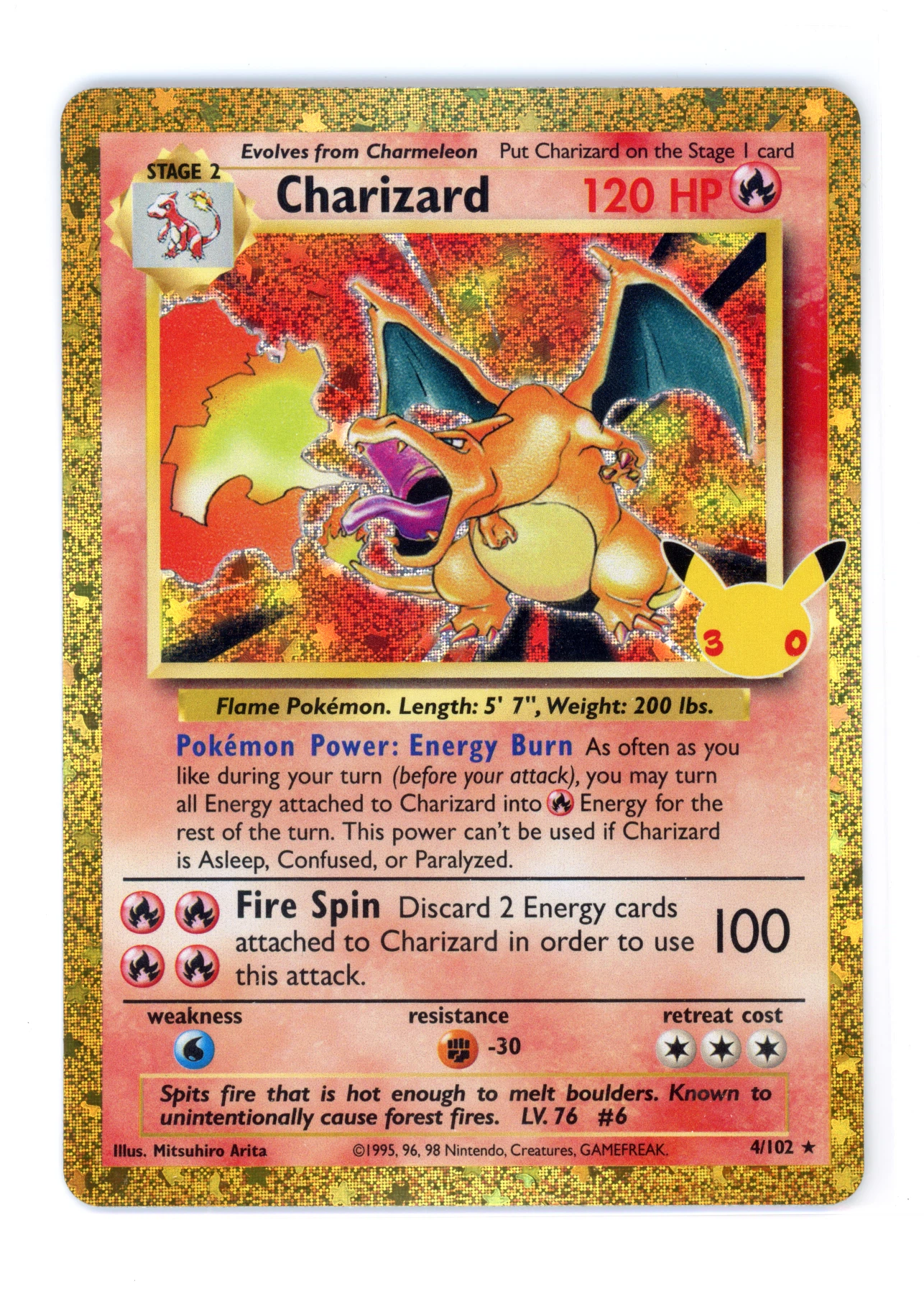 Charizard 004 30th Classic Collection front card photo in GradeValue pregrading report