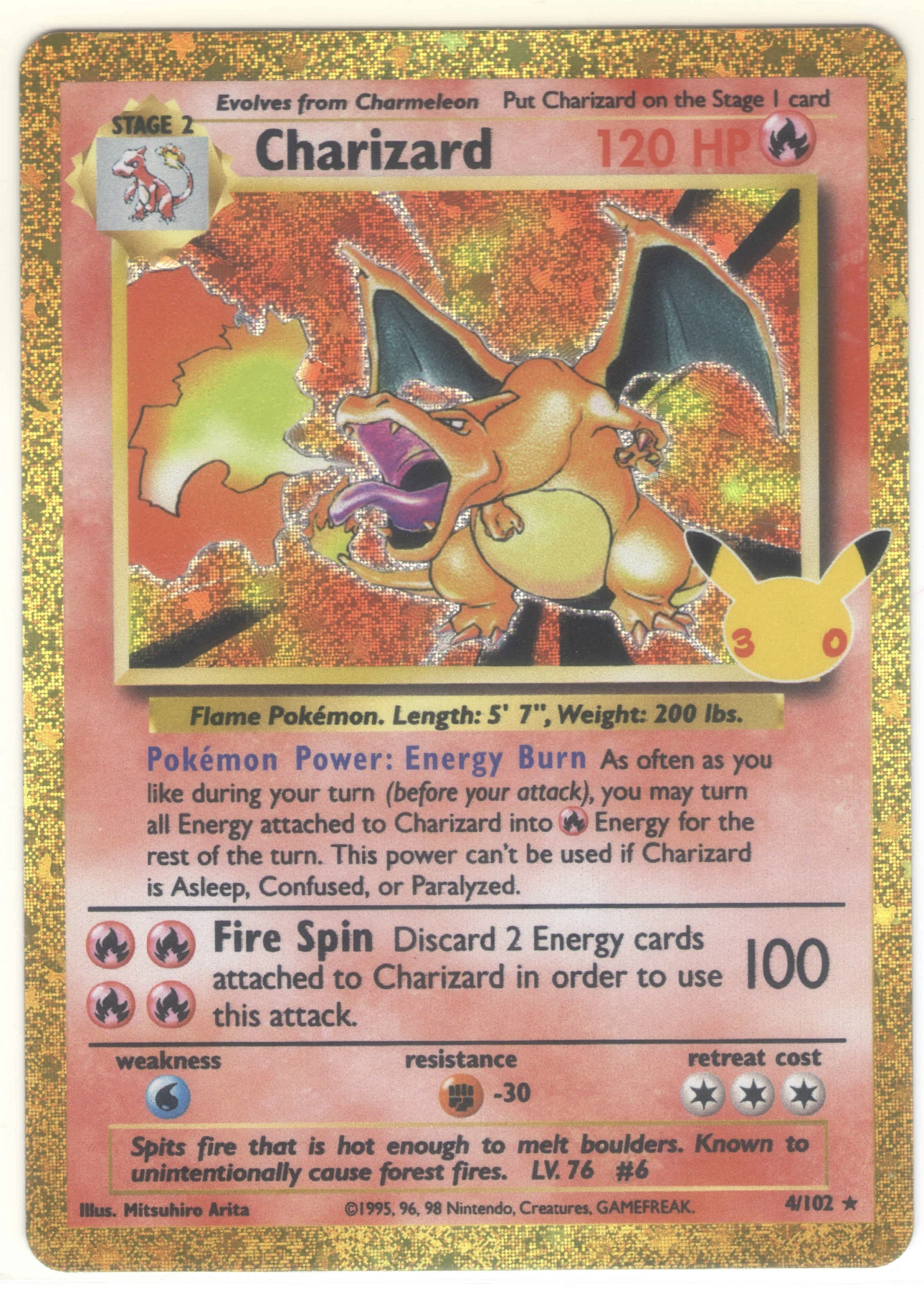 Charizard 004 30th Classic Collection front card photo in GradeValue pregrading report