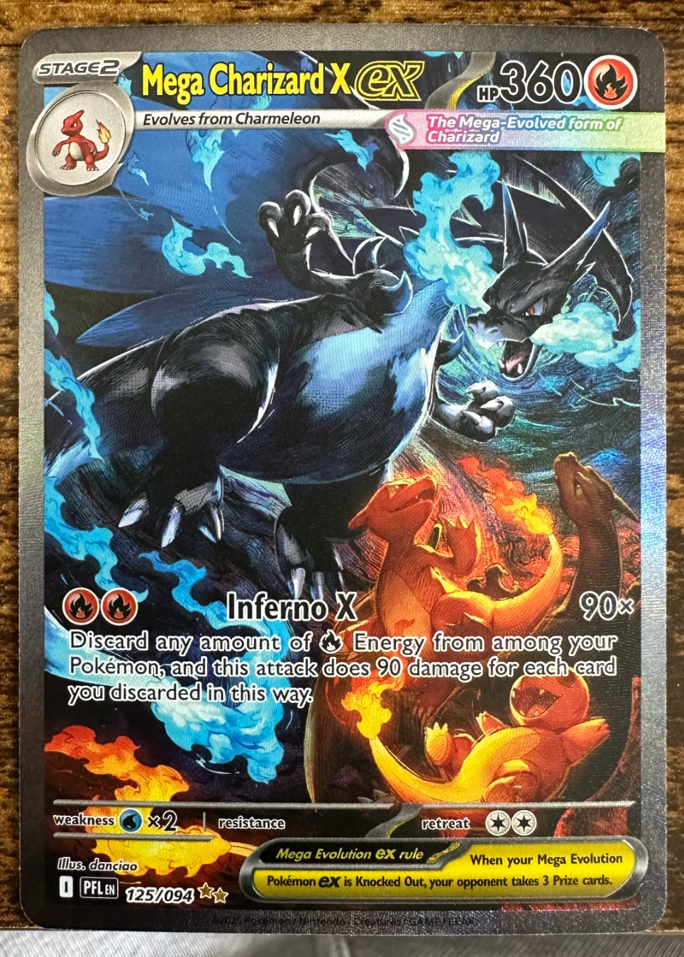 Mega Charizard X ex 125/94 Phantasmal Flames front card photo in GradeValue pregrading report