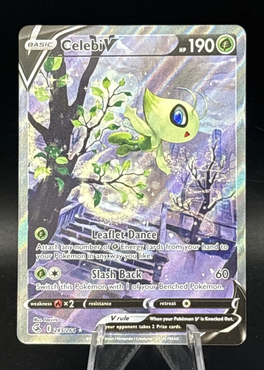 Celebi V 245/264 Fusion Strike front card photo in GradeValue pregrading report