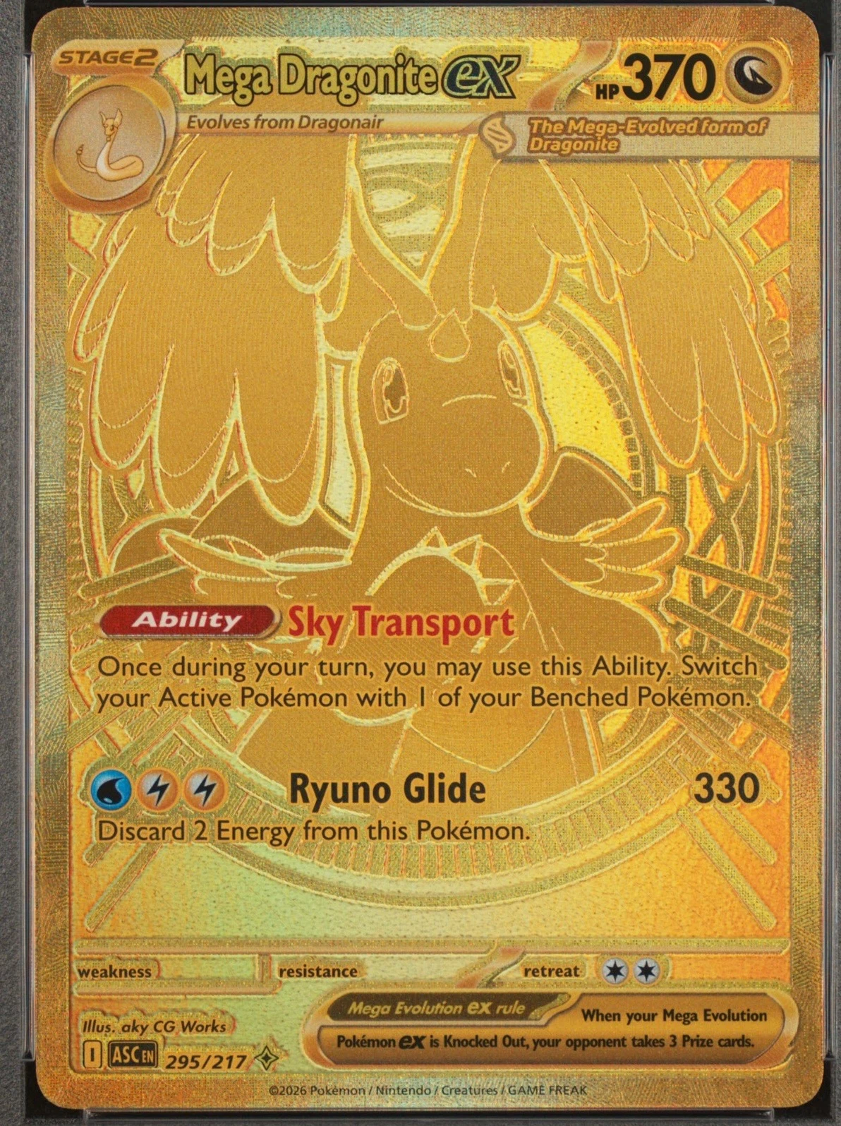 Mega Dragonite ex 295/217 Ascended Heroes front card photo in GradeValue pregrading report